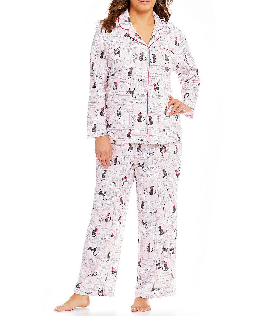Karen Neuburger Plus French Cat Pajamas in Pink - Lyst