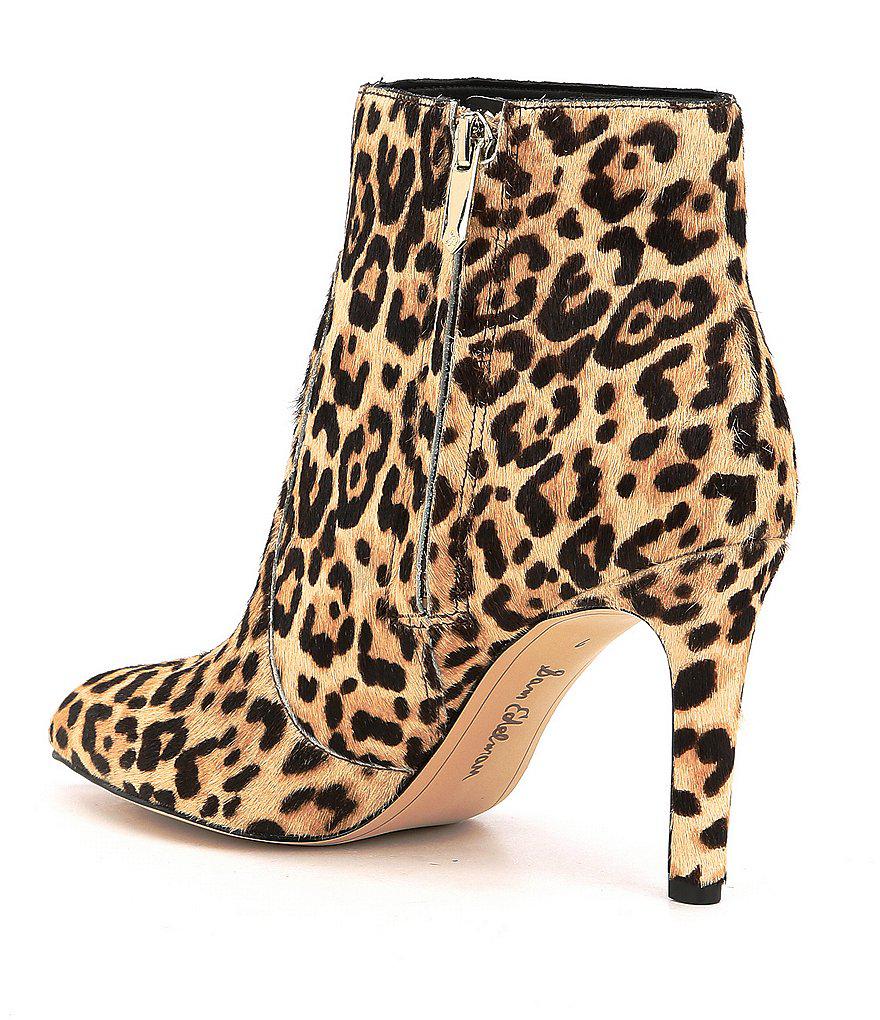 Sam Edelman Synthetic Olette Leopard Print Calf Hair Booties in Sand ...