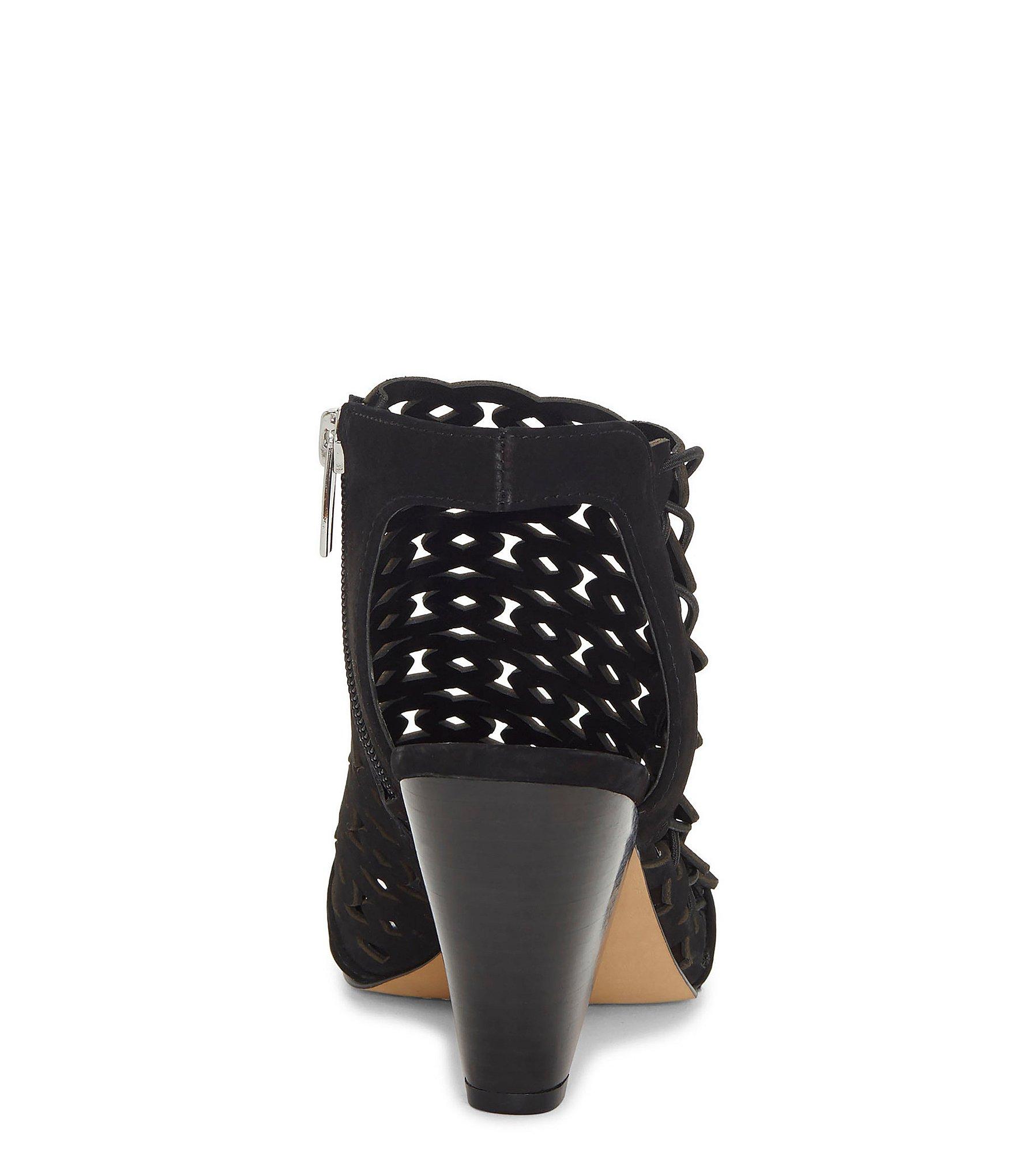 black cone heel sandals