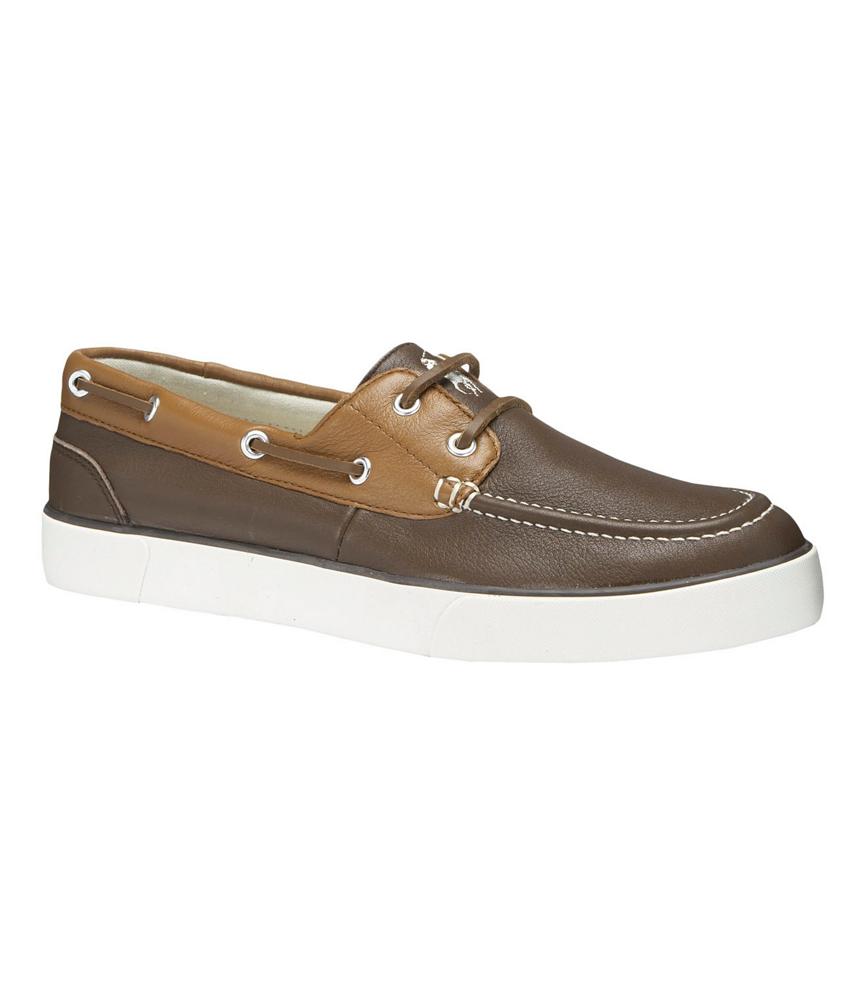 Polo ralph lauren Sander Leather Boat Shoes in Brown for