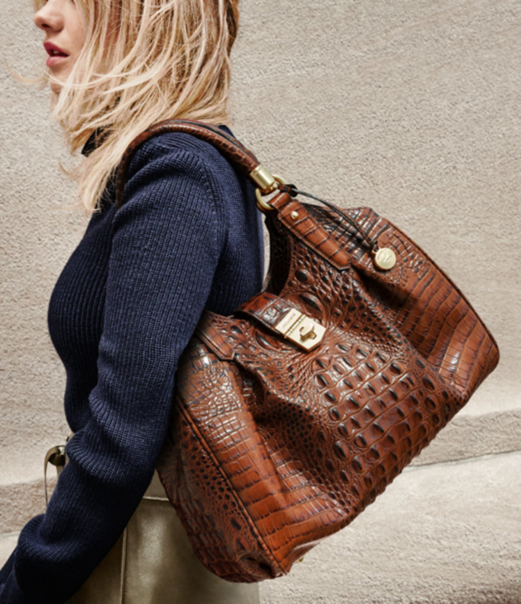 Lyst Brahmin Melbourne Collection Elisa Crocoembossed Hobo Bag in Brown