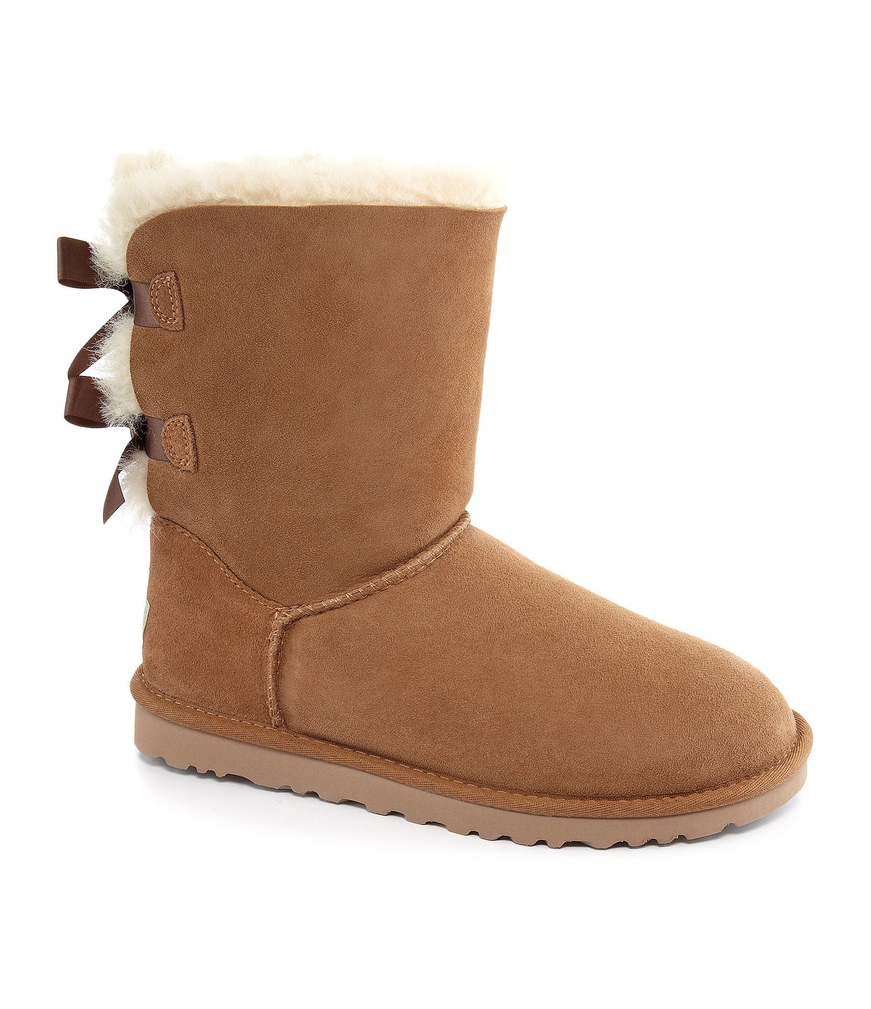 UGG Synthetic ® Classic Short Bailey Bow Boots in Chestnut (Brown) - Lyst