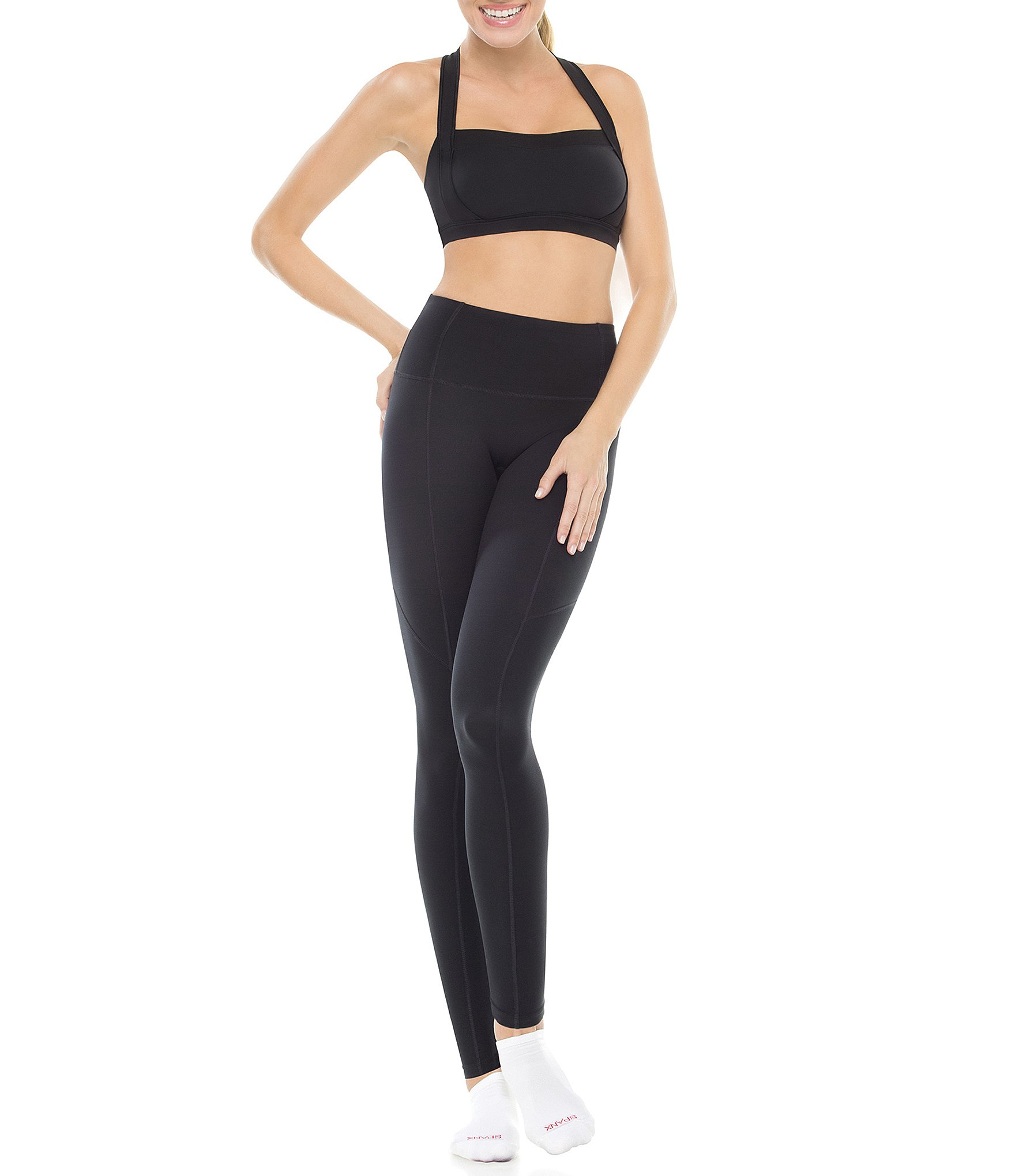 Lyst Spanx Active Shaping Compression Closefit Pants in Black