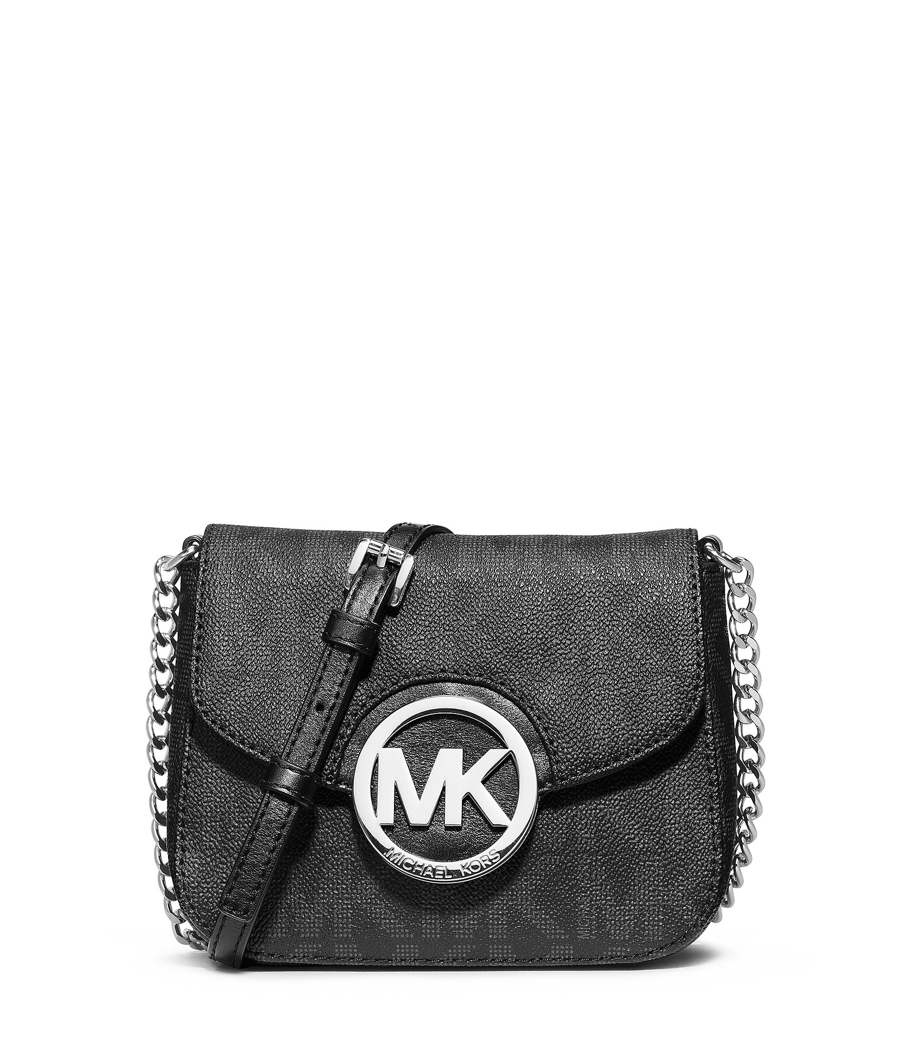 MICHAEL Michael Kors Fulton Signature Small Chain Strap Cross-body Bag in Black - Lyst