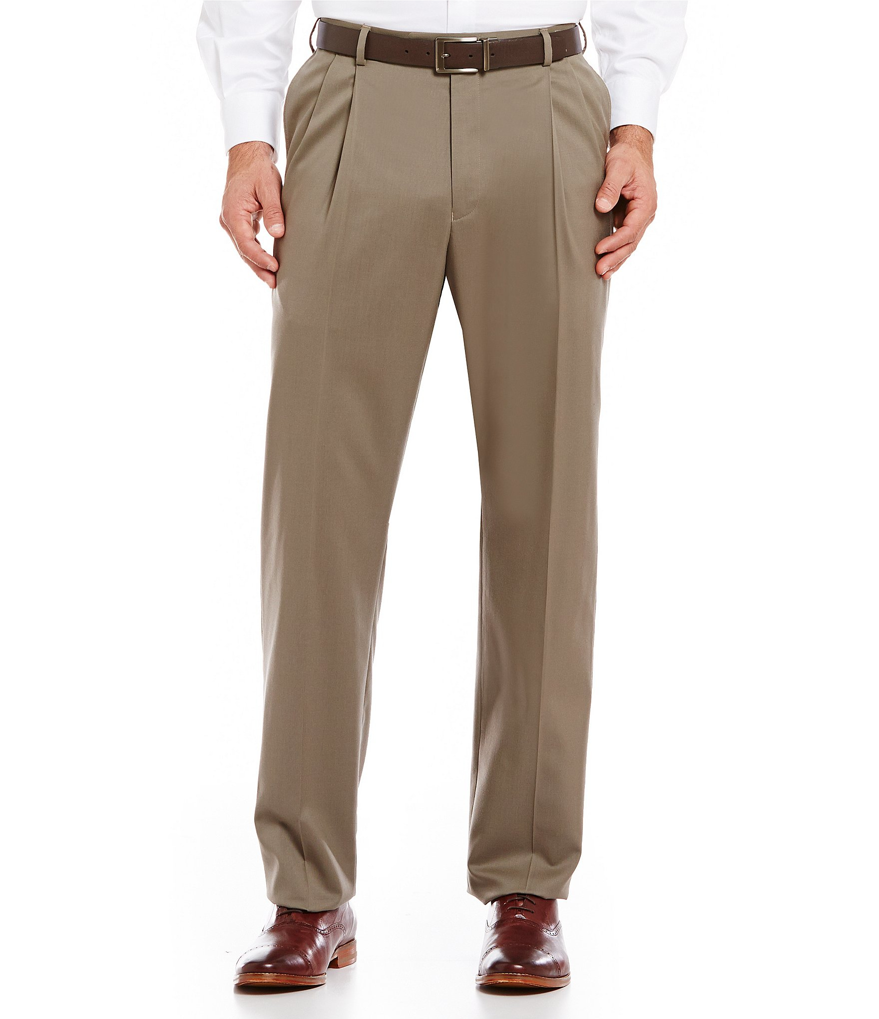 Hart schaffner marx Tailored Pleated Washable Wool Chicago Dress Pants ...