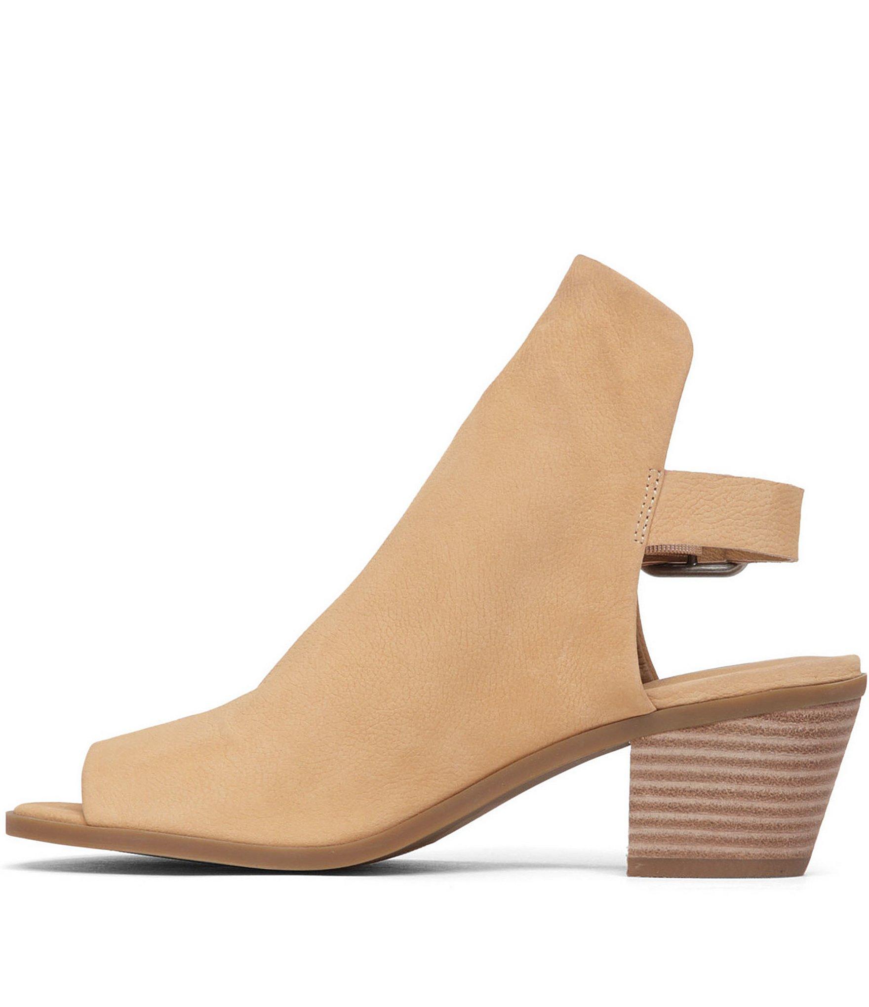 peep toe block heel shoes
