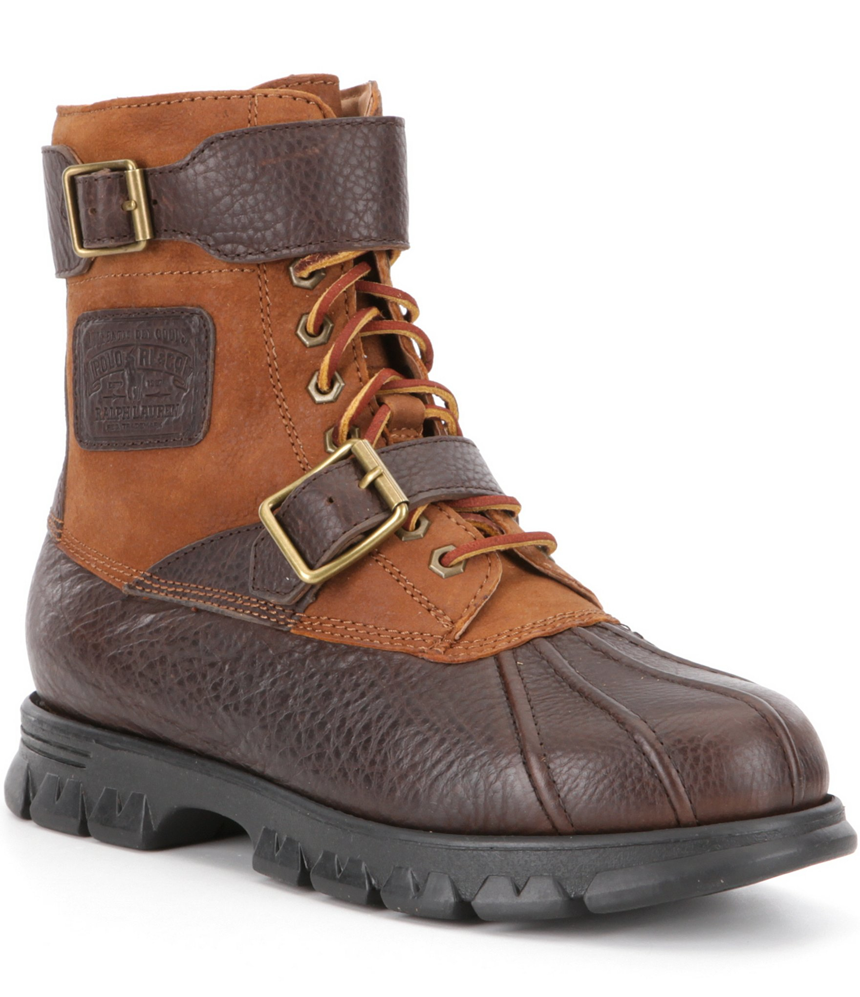 Polo ralph lauren MenÂ´s Drax Leather Buckle Lace-up Boots in Brown for Men | Lyst