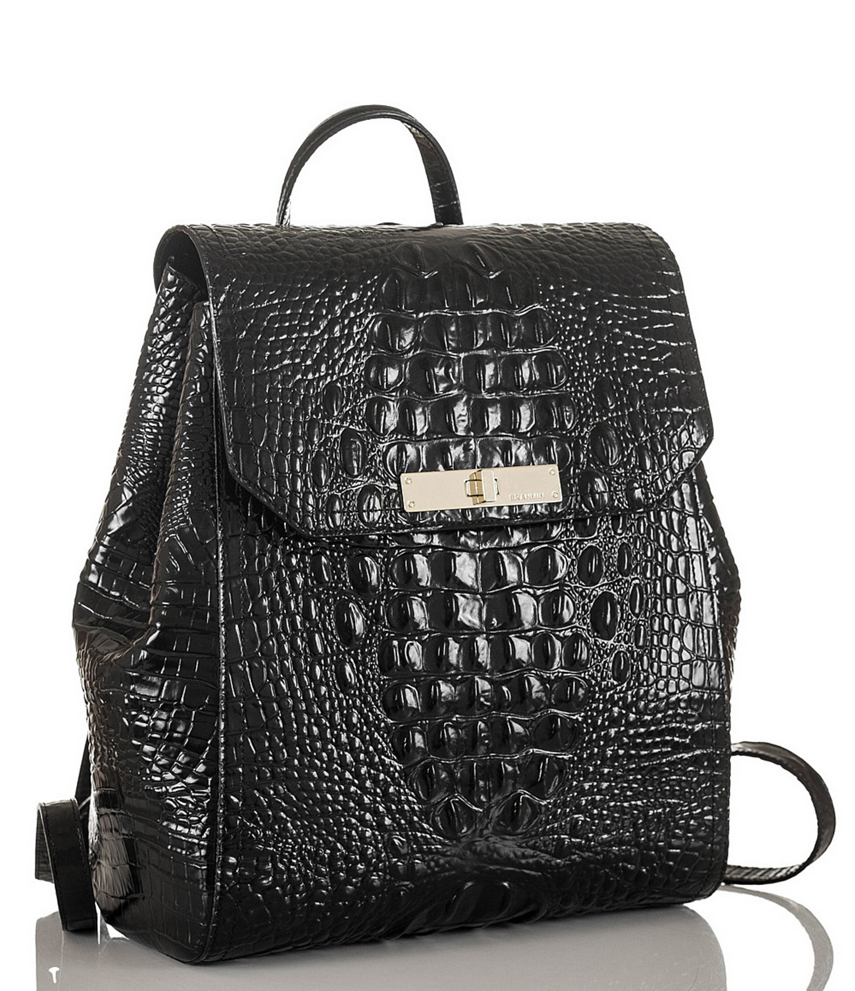 Brahmin Leather Melbourne Collection Gloria Croco-embossed Backpack in ...