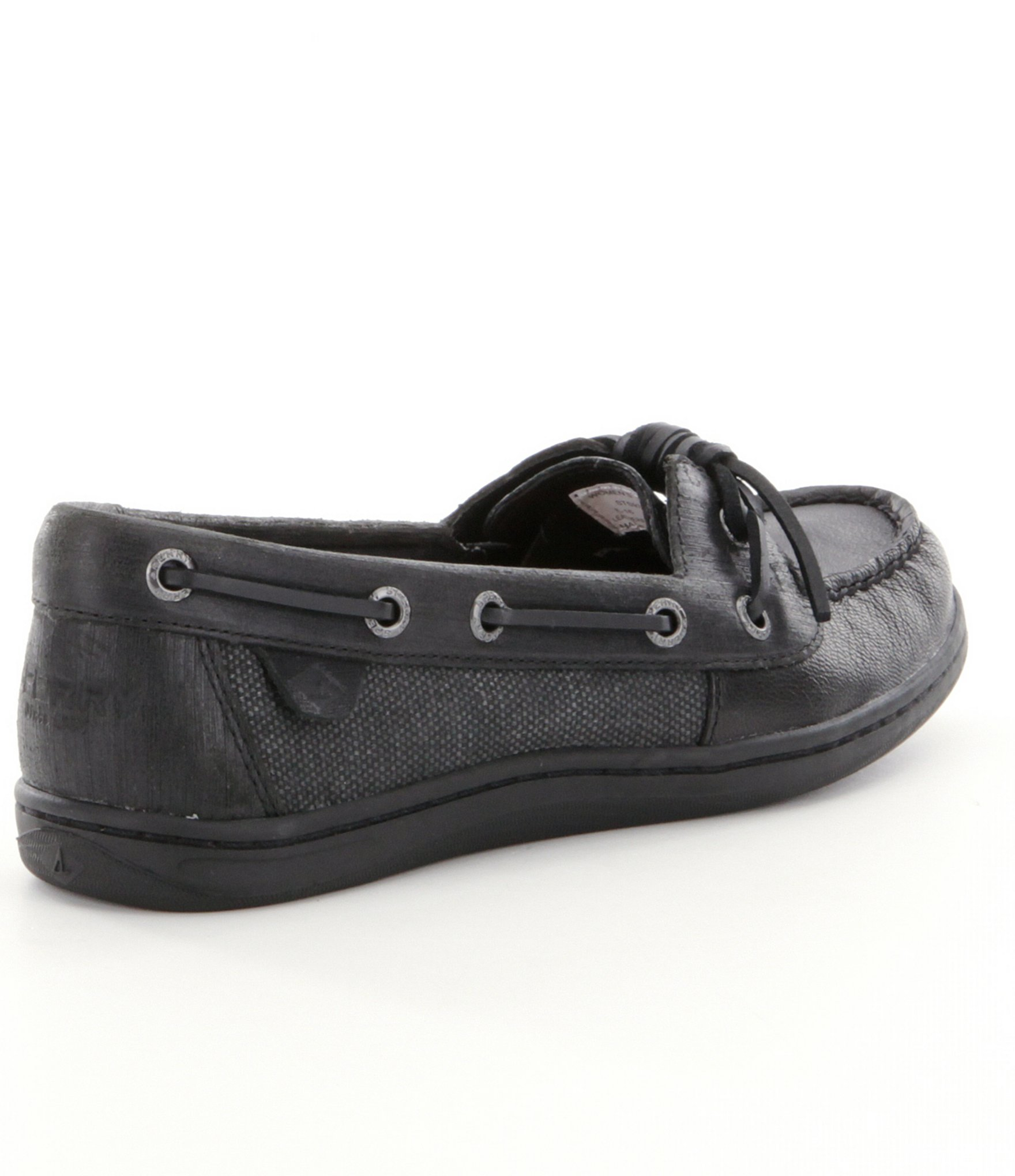 sperry black boat shoes