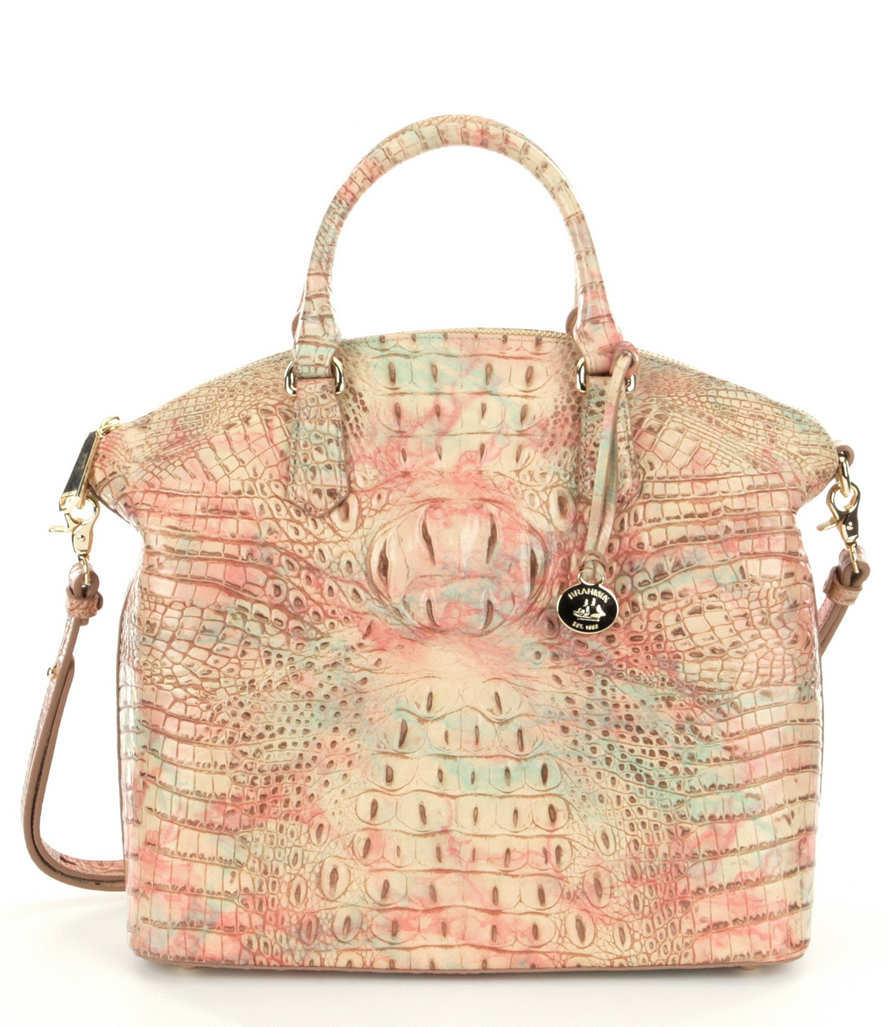 Lyst Brahmin Melbourne Collection Large Duxbury Croco Embossed Satchel Gallery