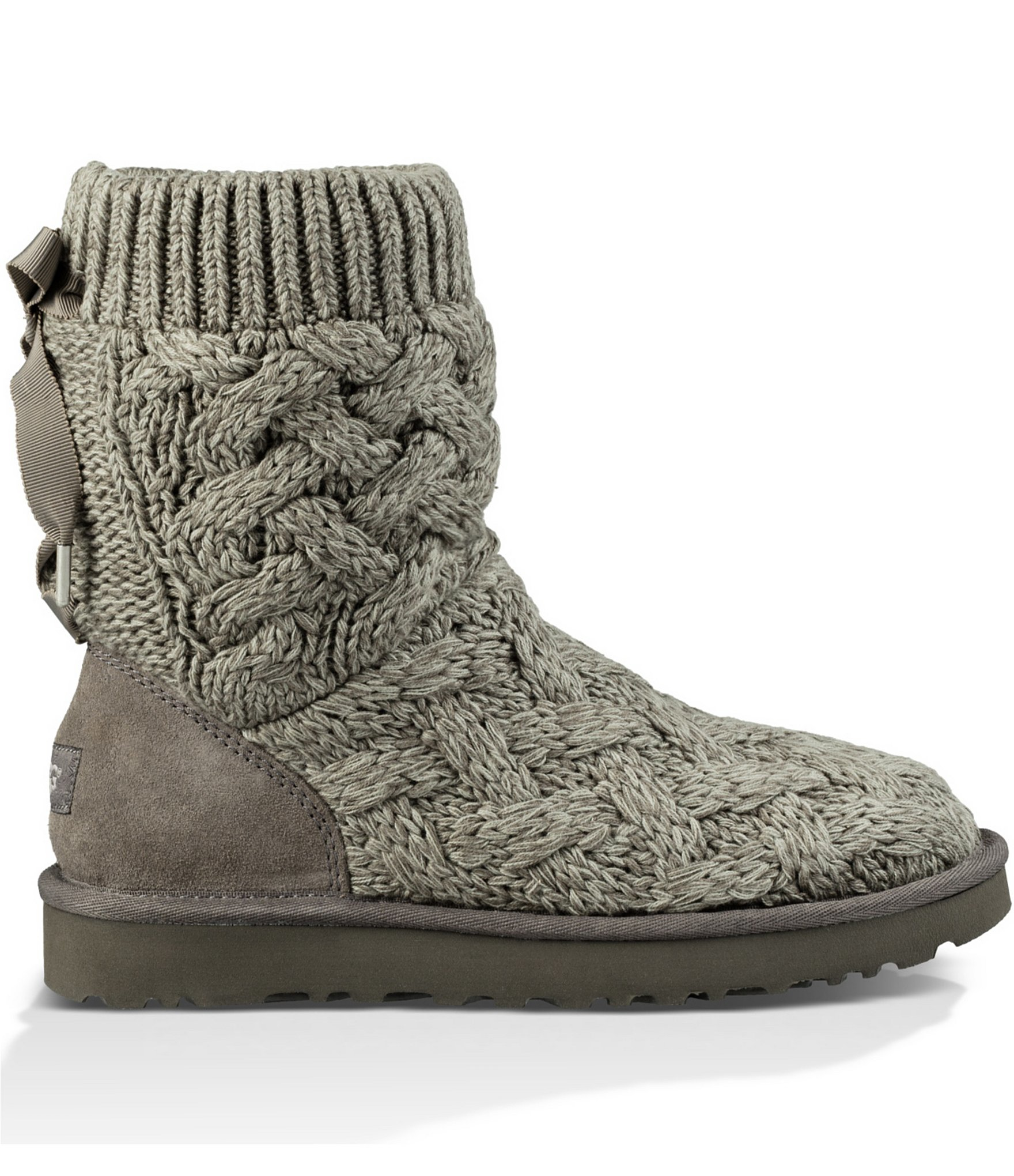 UGG Cotton ® Isla Knit Bow Detail Slip-on Boots - Lyst