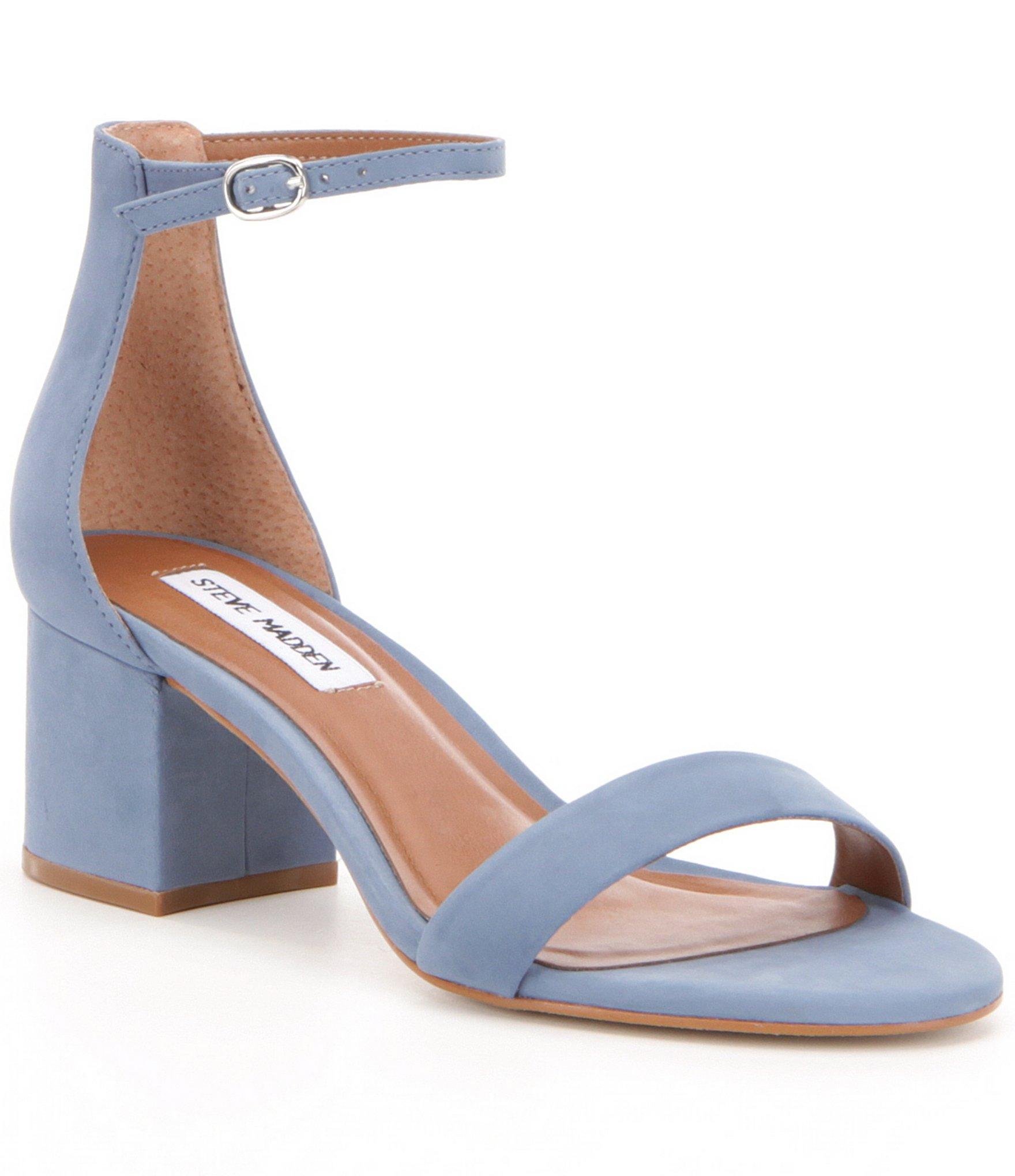 chunky light blue heels