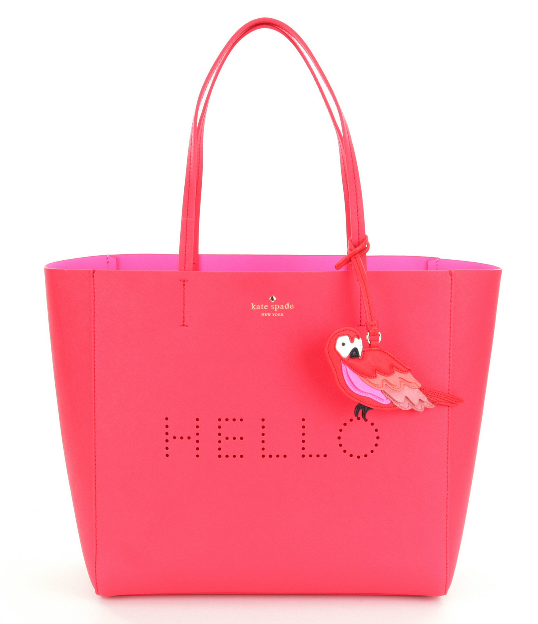 Kate Spade Leather Flights Of Fancy Collection Hallie Hello Parrot Tote in Pink Lyst