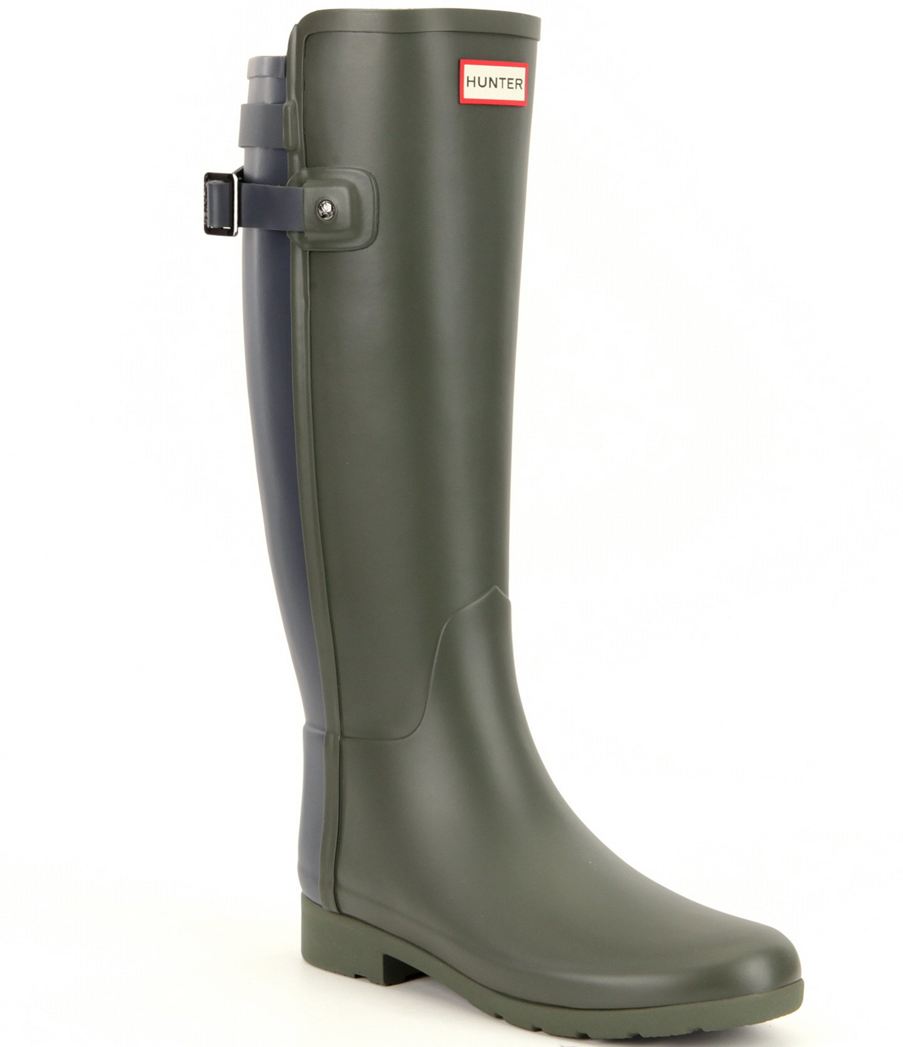 Hunter Original Refined Back Strap Rain Boots in Green for Men | Lyst