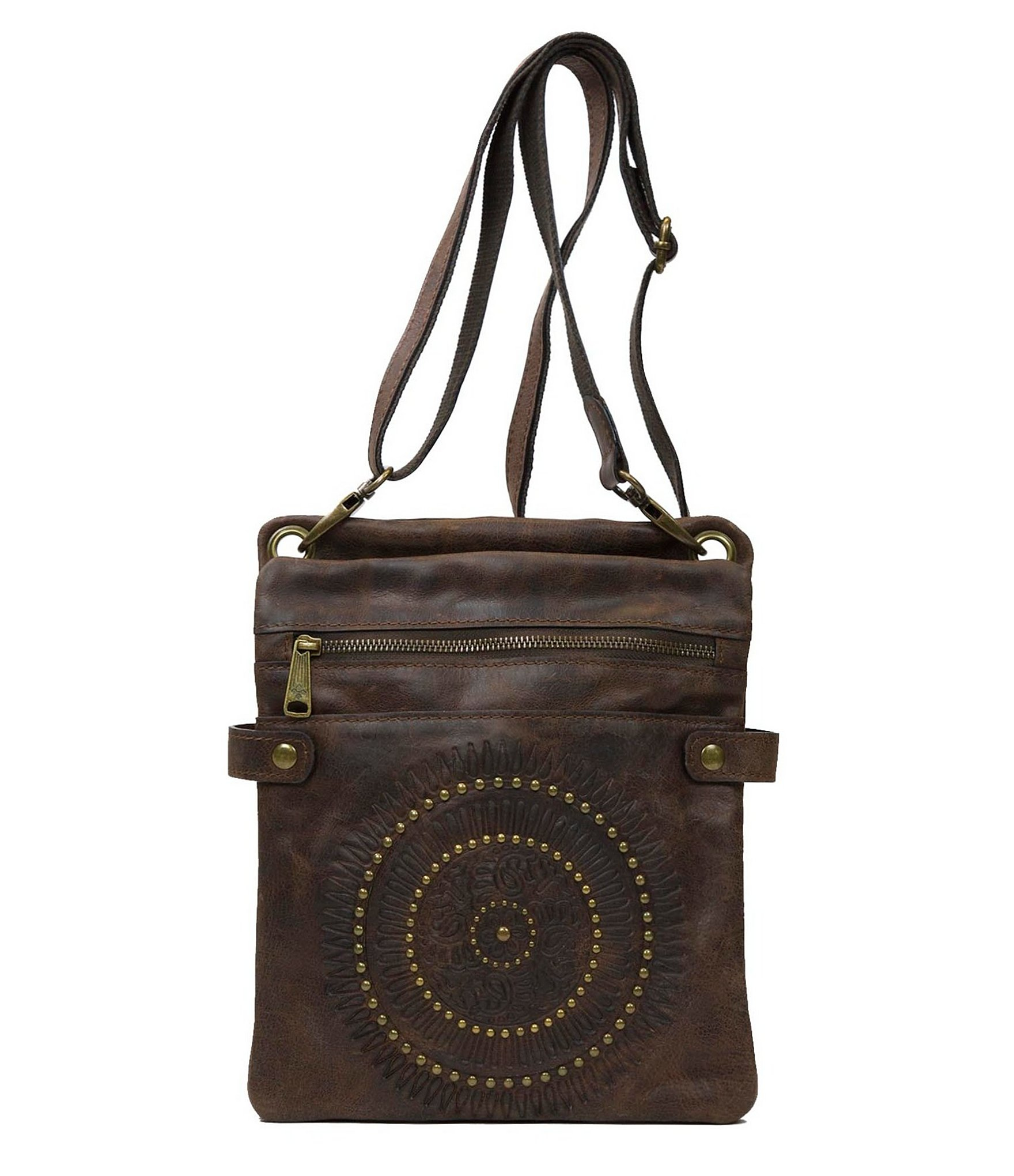 Patricia nash Distressed Vintage Collection Francesca Sling Cross-body Bag in Brown | Lyst