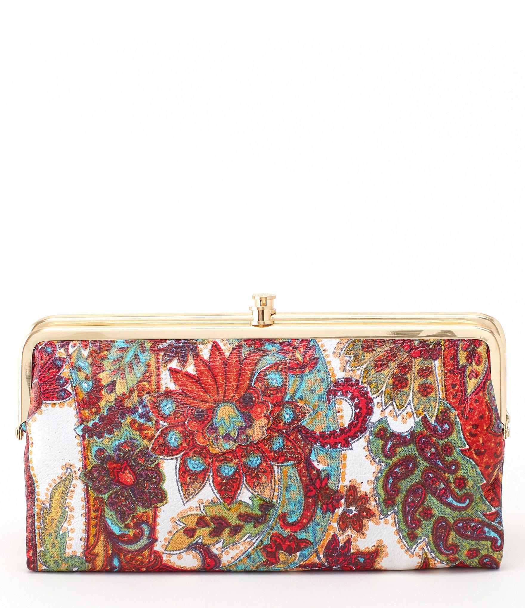 Hobo Red Original Lauren Paisley Double Frame Clutch Wallet