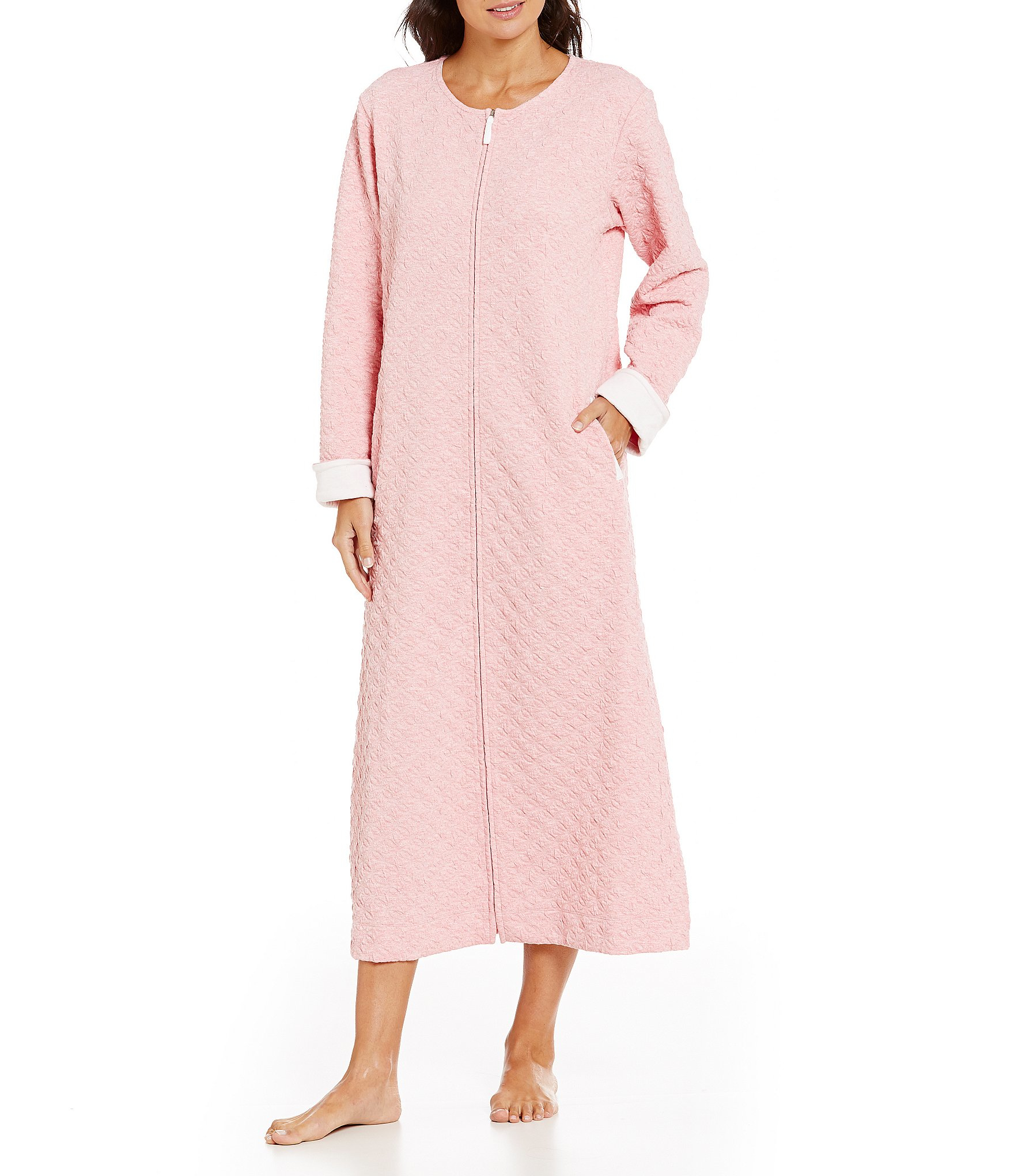 Carole hochman Plus Embossed Diamond-quilted Robe in Pink | Lyst