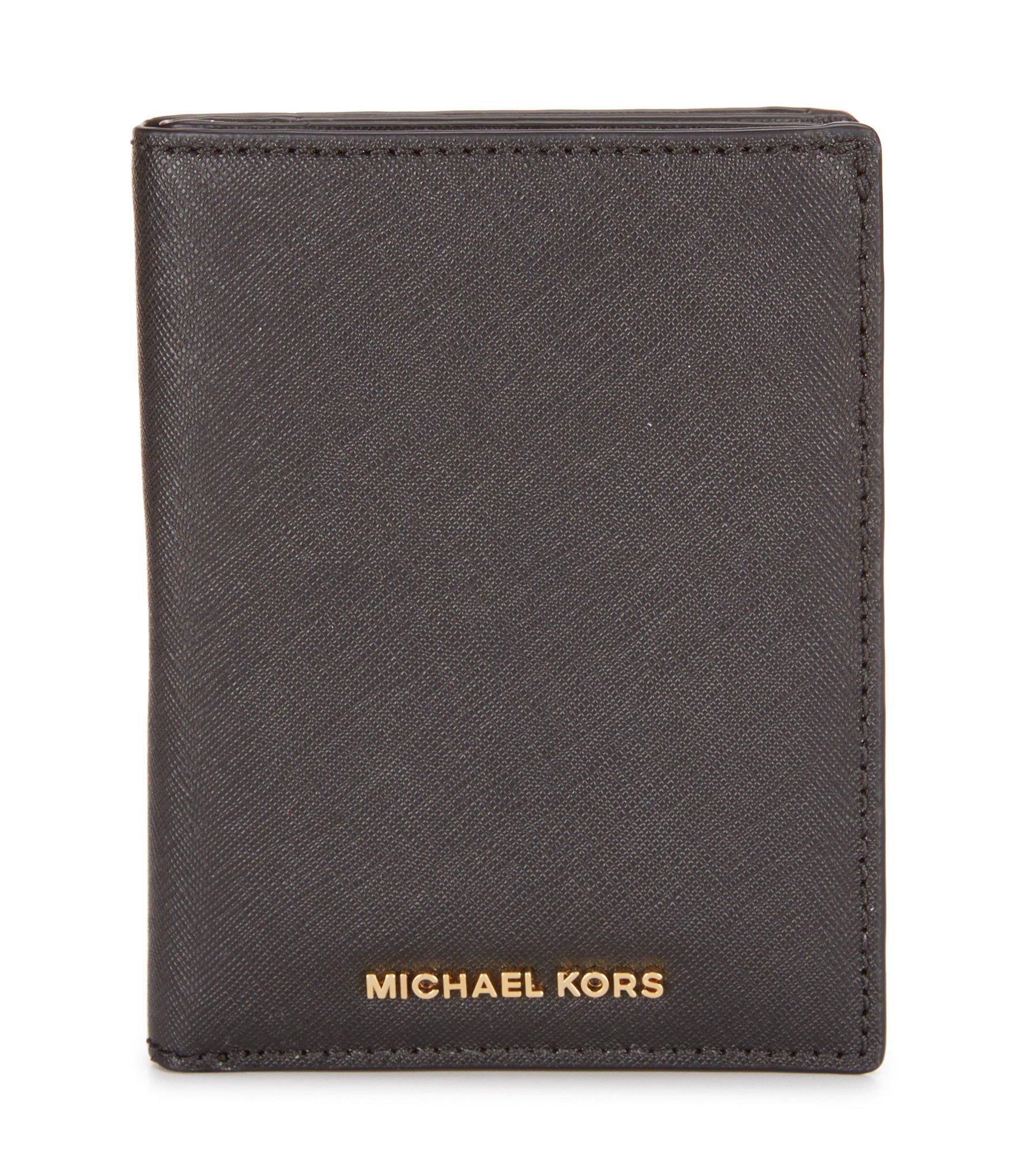 Lyst Michael Michael Kors Passport Wallet With Sticker in Black