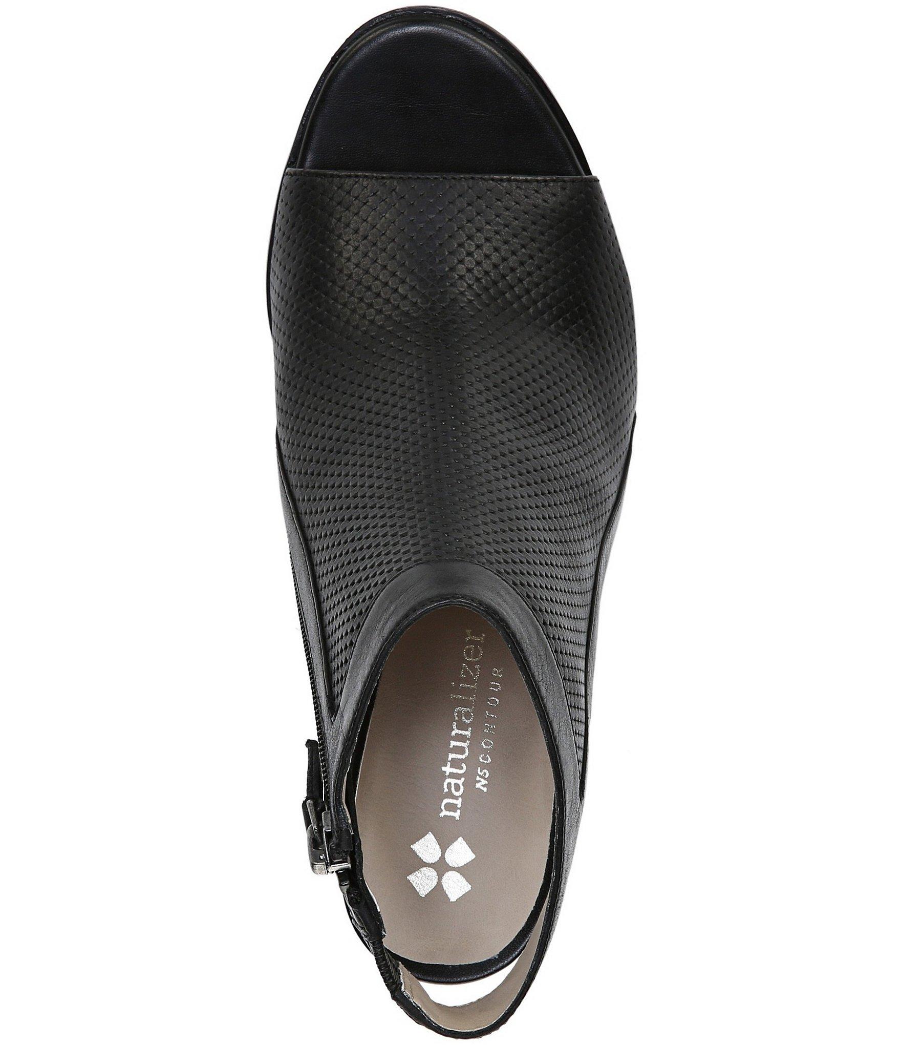 peep toe block heel bootie