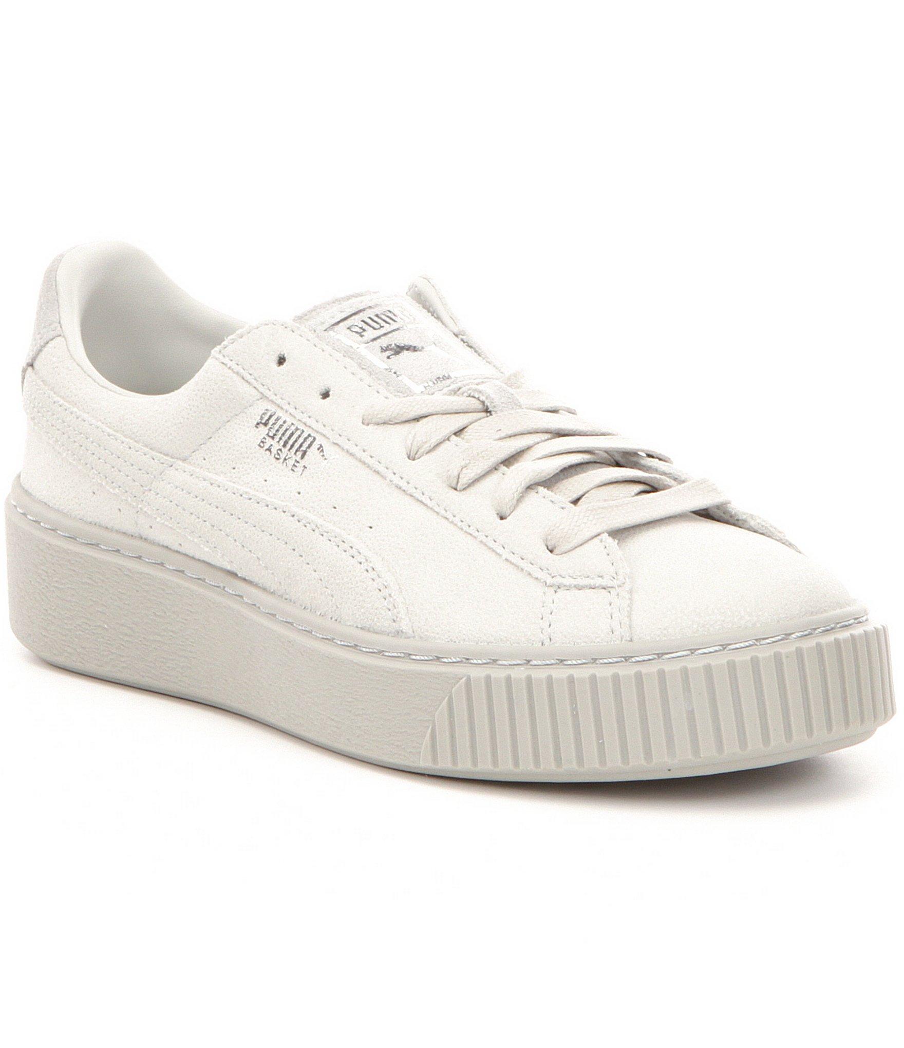 Puma Basket Platform Reset Sneakers in White | Lyst