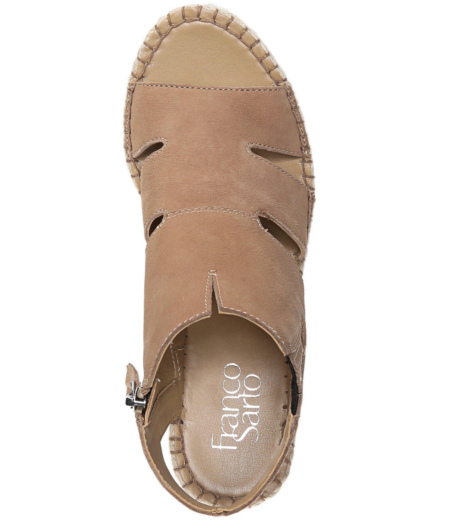 franco sarto peep toe flats