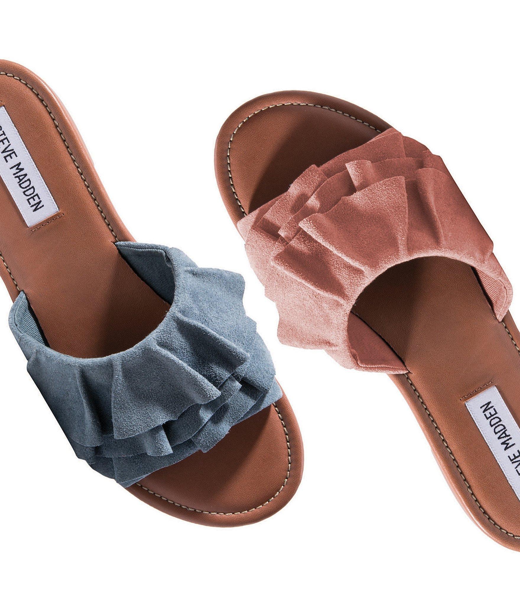 steve madden flat slide sandals
