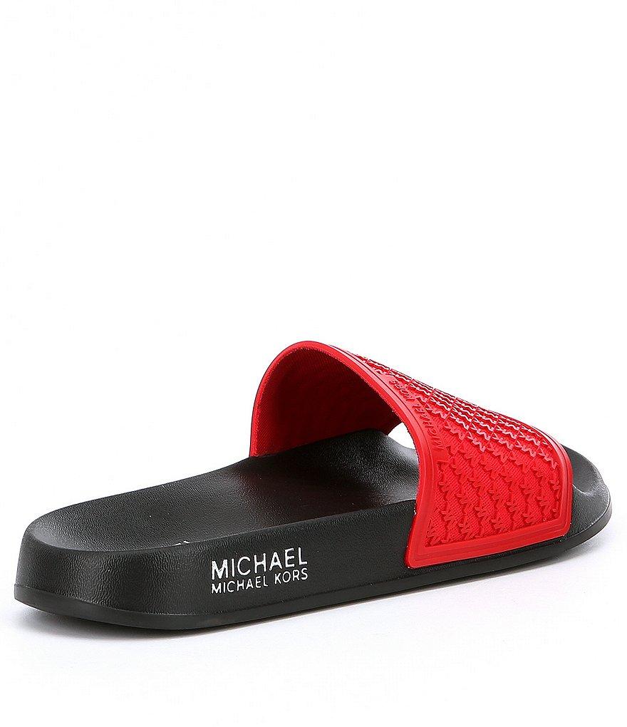 michael kors red flip flops