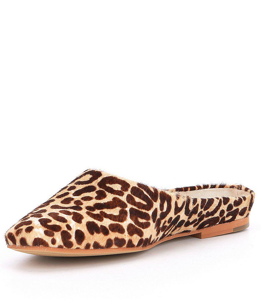 Dolce Vita Leather Pali Leopard Printed Calf Hair Mules in ...