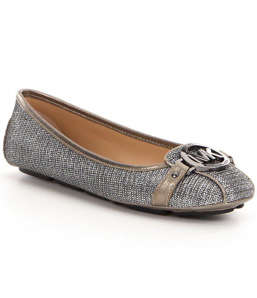 michael kors fulton flats silver