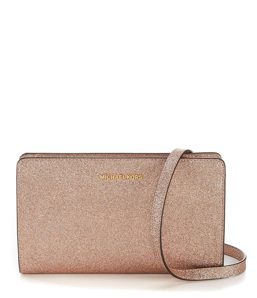 michael kors rose gold glitter purse