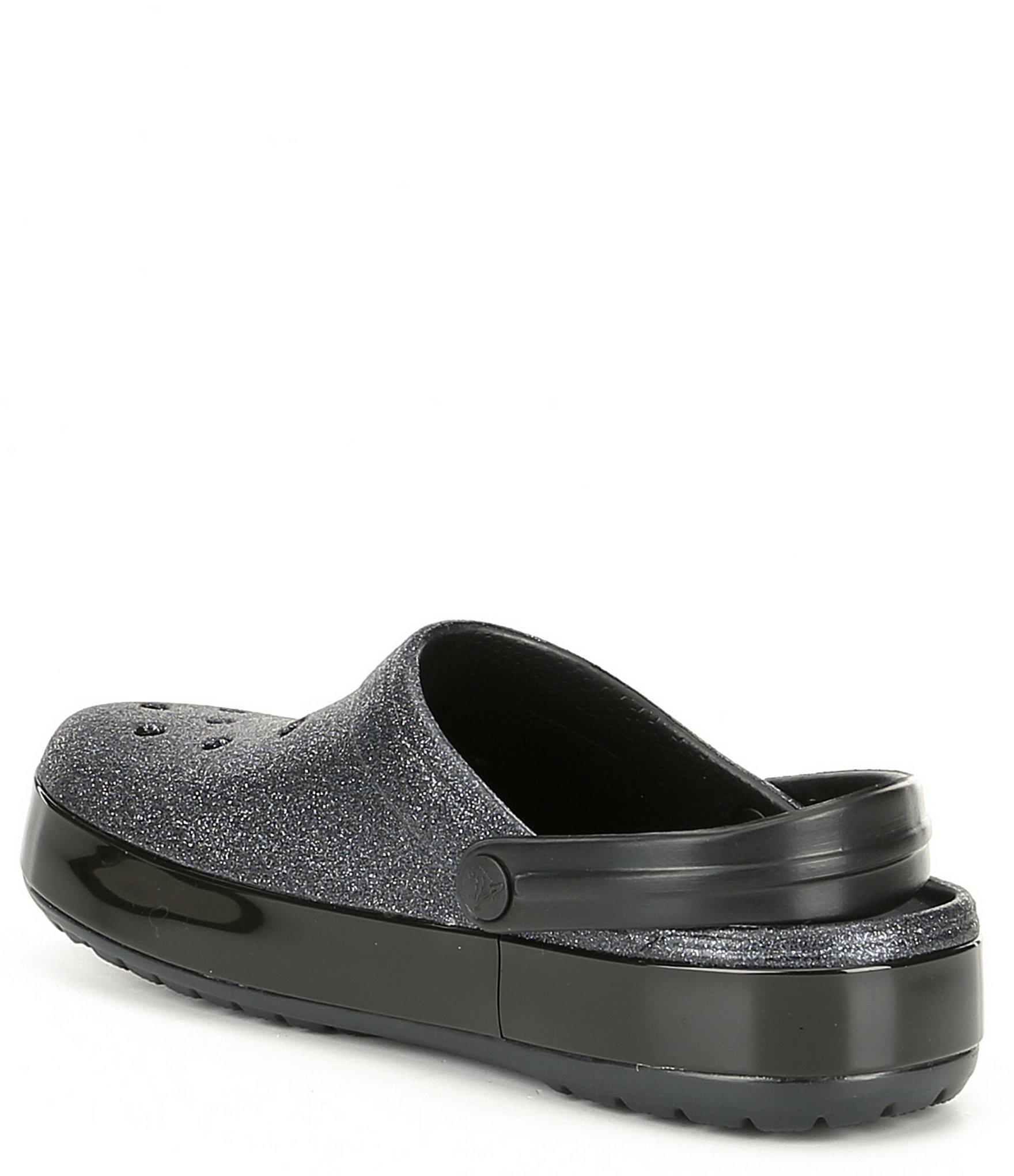 black glitter crocs