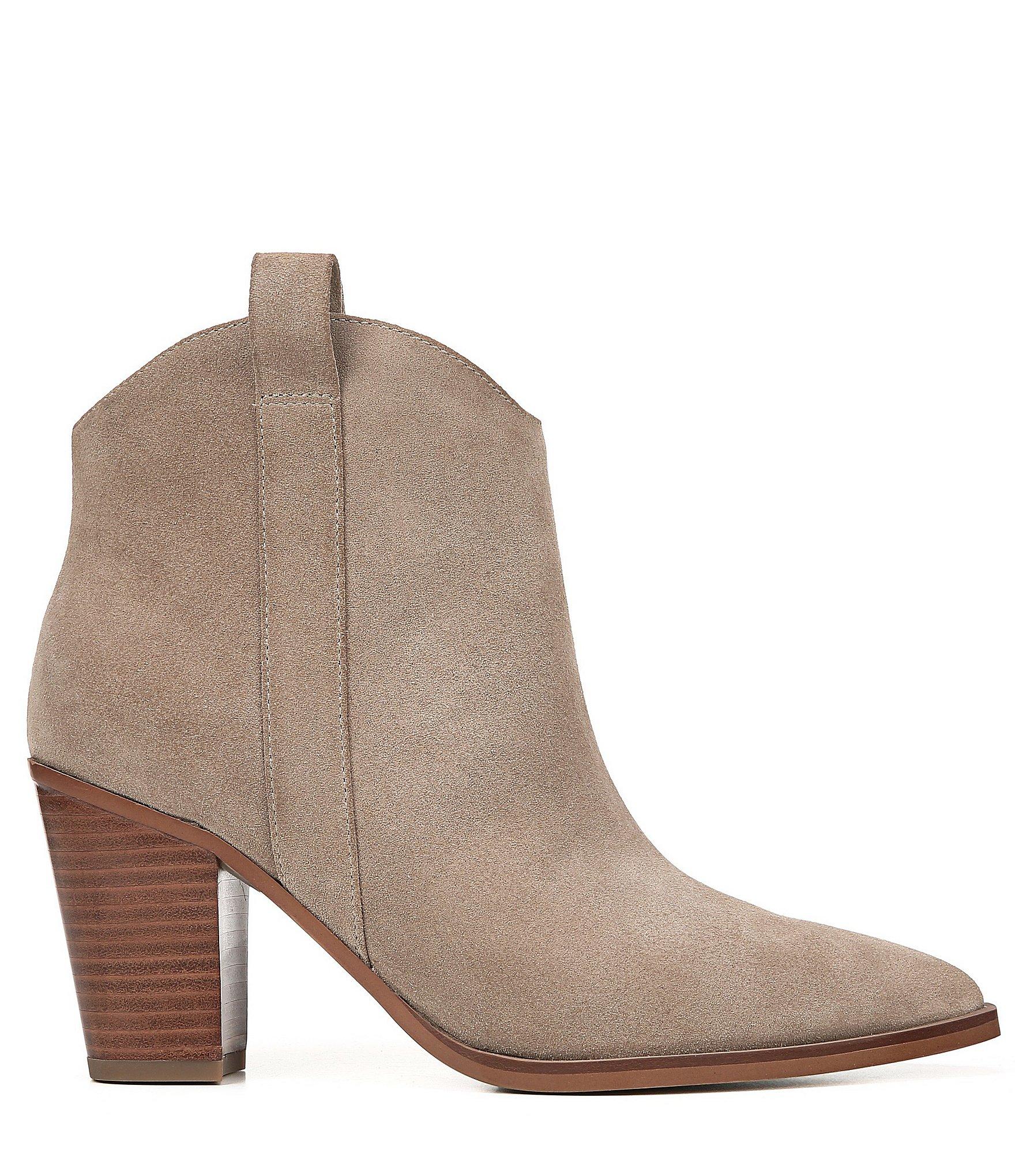 Franco Sarto Sarto By Ella Suede Block Heel Western Booties in Brown - Lyst