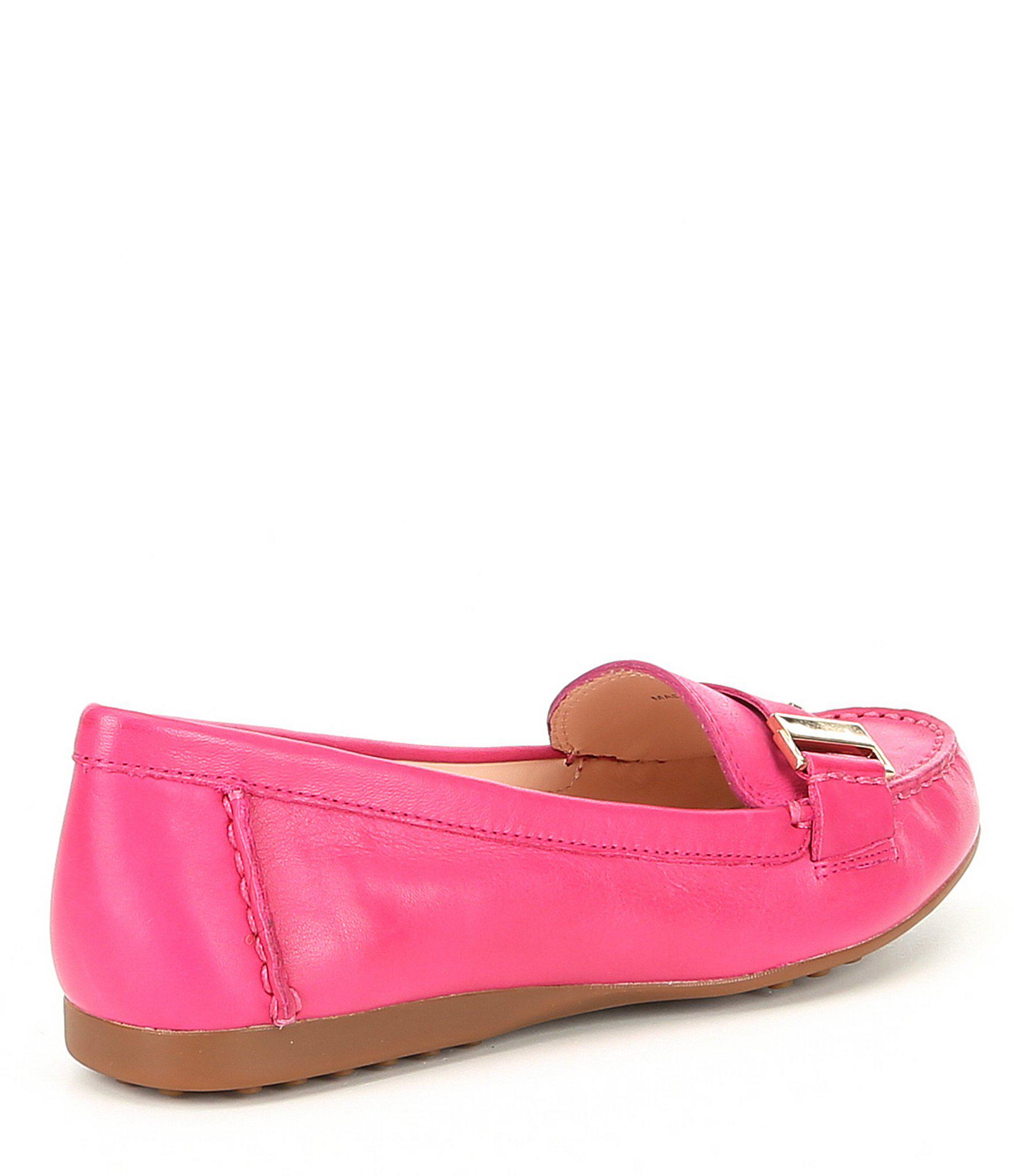 Kate Spade Colette Leather Logo Loafers in Deep Pink (Pink) - Lyst