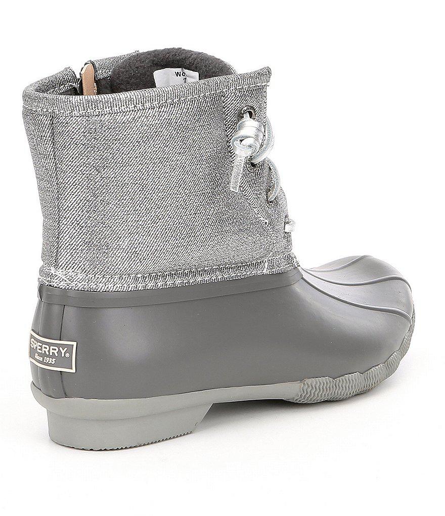 sperry duck boots silver