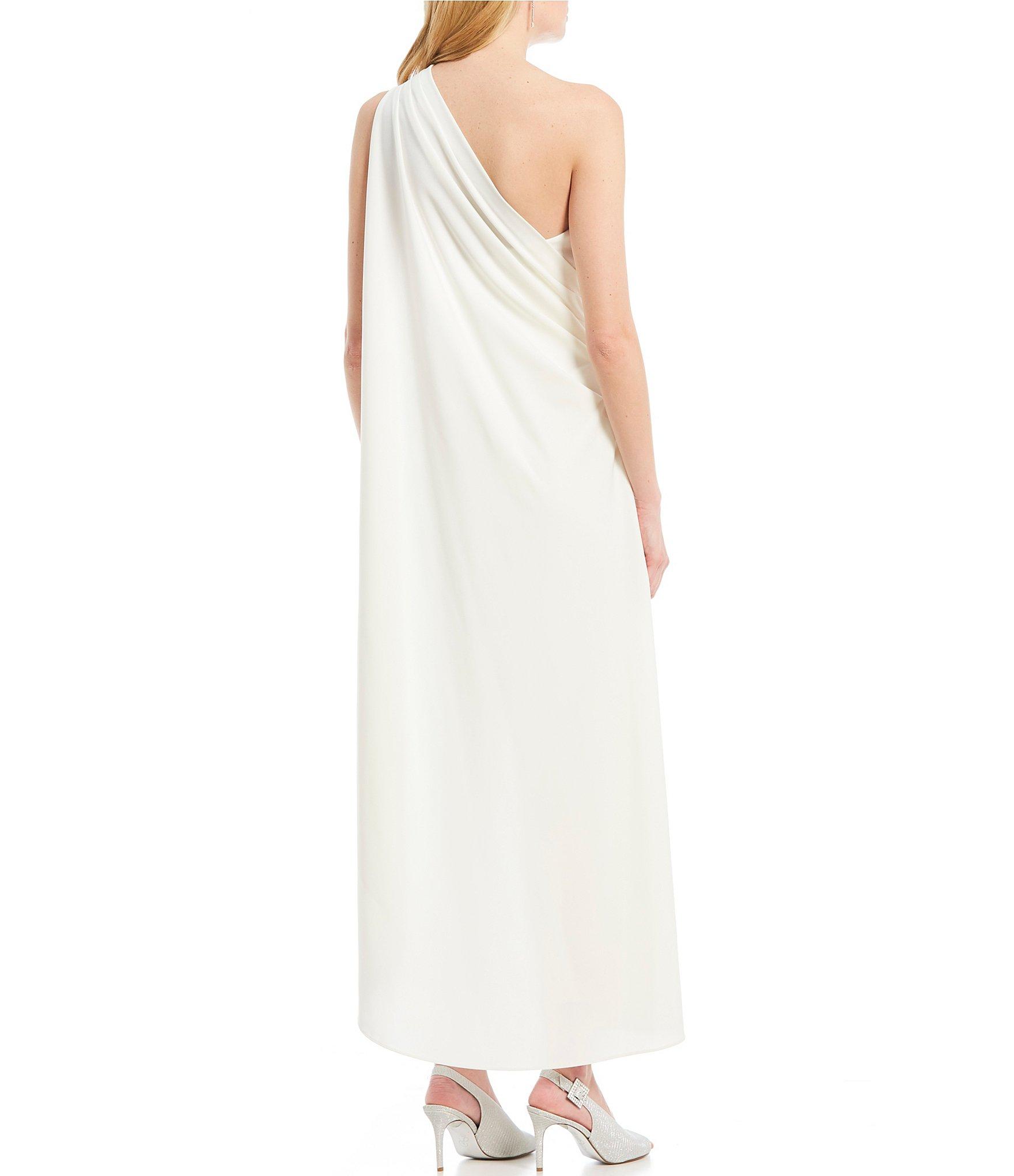 adrianna papell crepe jumpsuit with cape