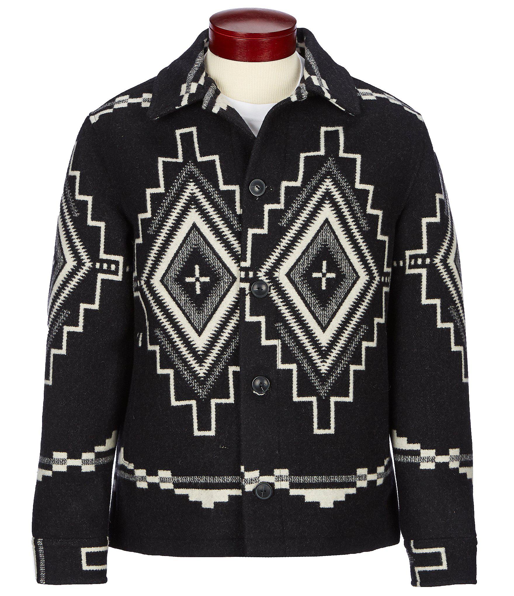 Pendleton Wool Black Mesa Button Front Jacquard Jacket for Men Lyst