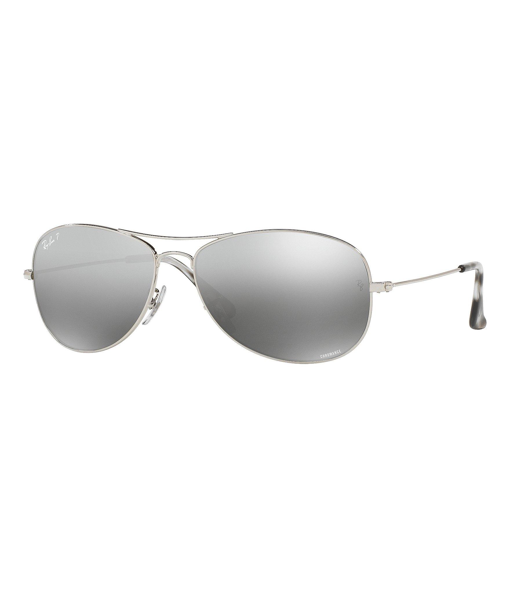 Ray Ban Chromance Polarized Mirrored Aviator Sunglasses In Grey Gray