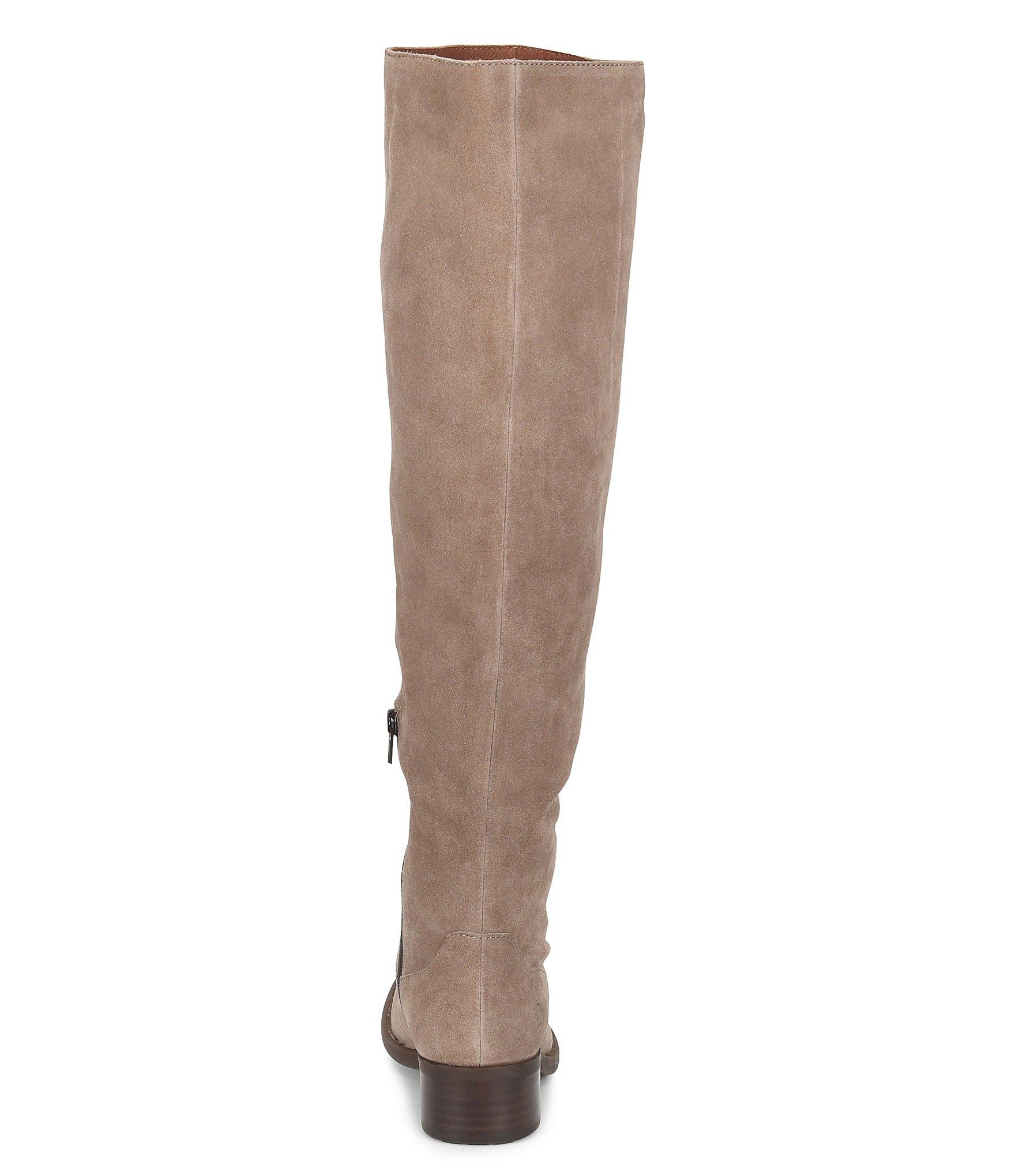 tall suede block heel boots