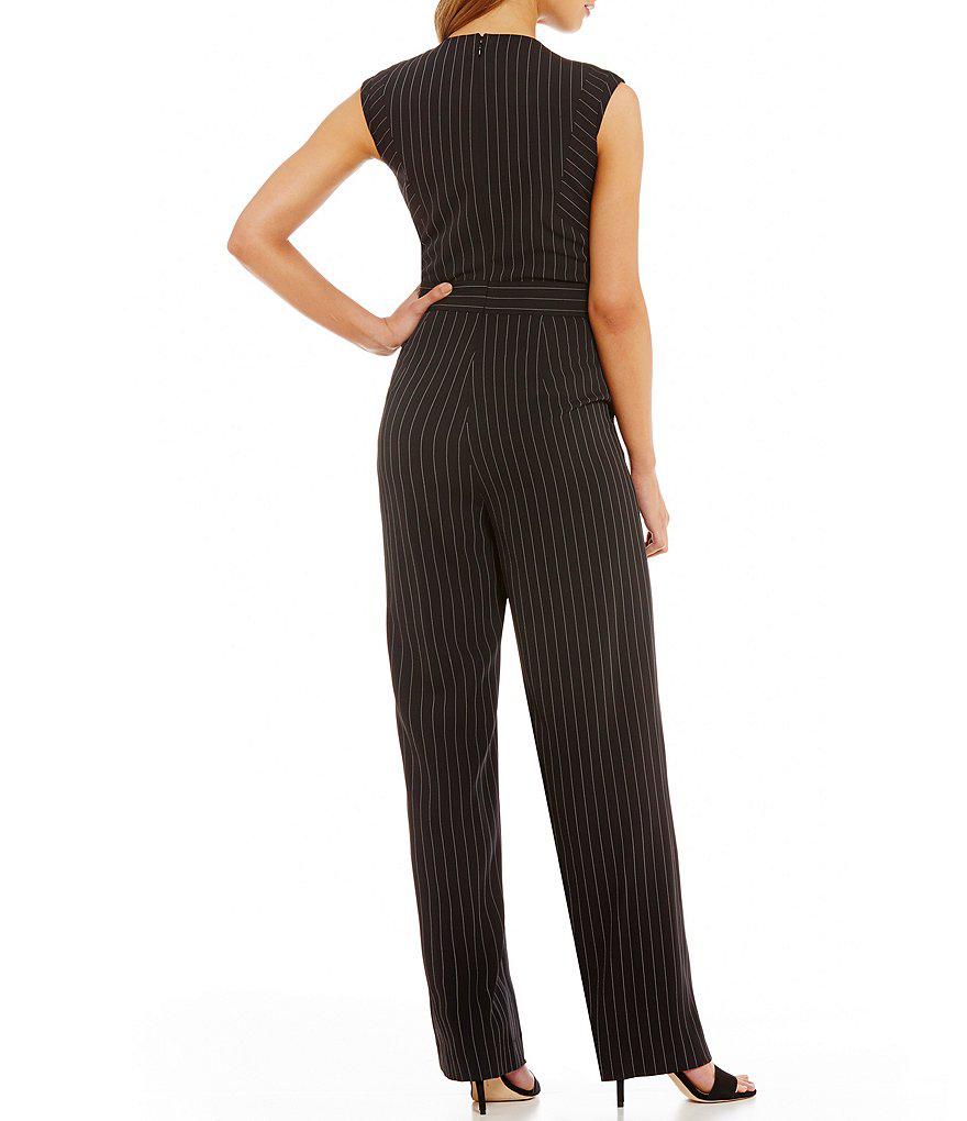 tahari pinstripe jumpsuit