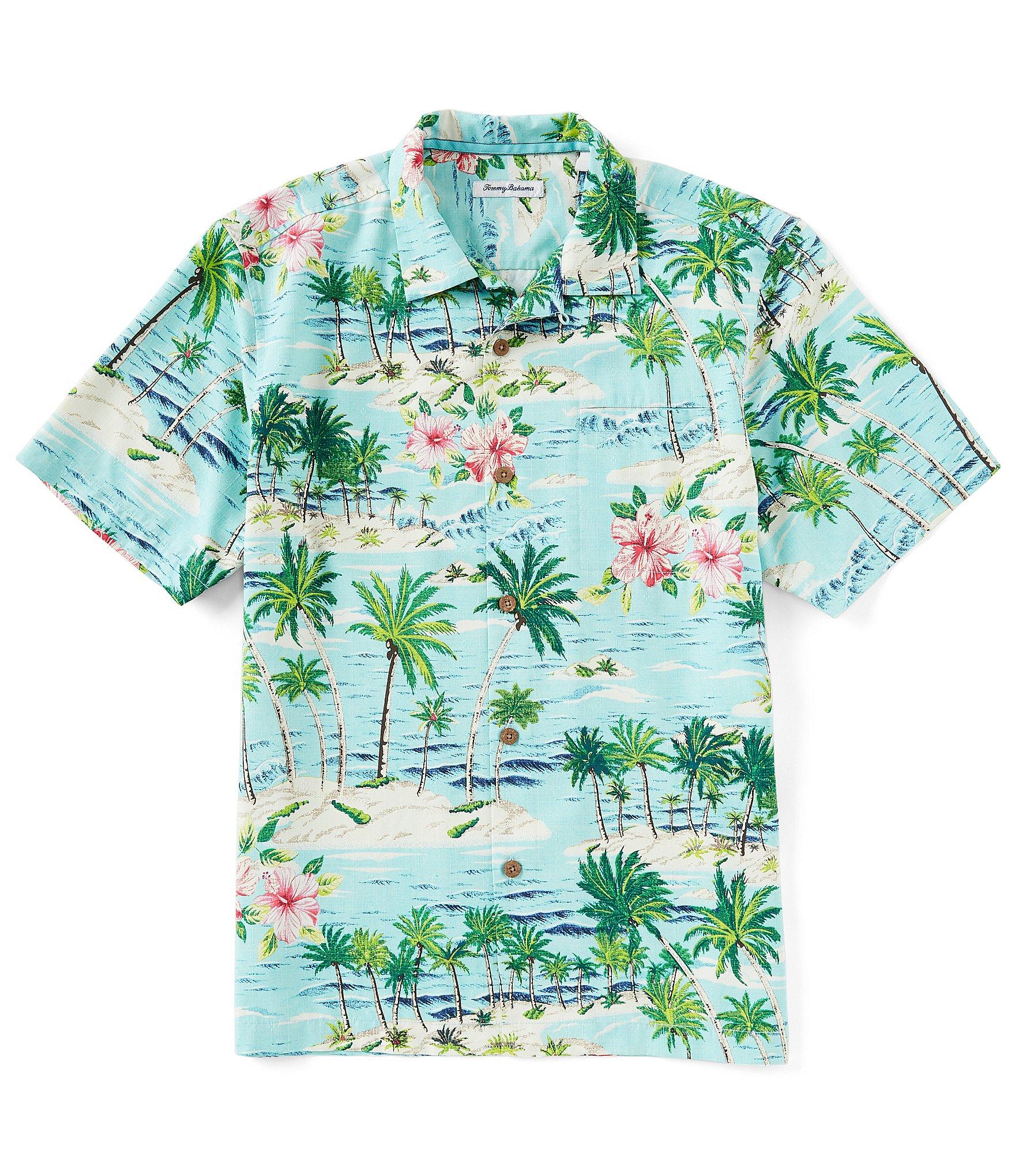 Tommy Bahama Cotton Aloha Surf Hawaiian Shirt (blue Swell) Clothing for ...