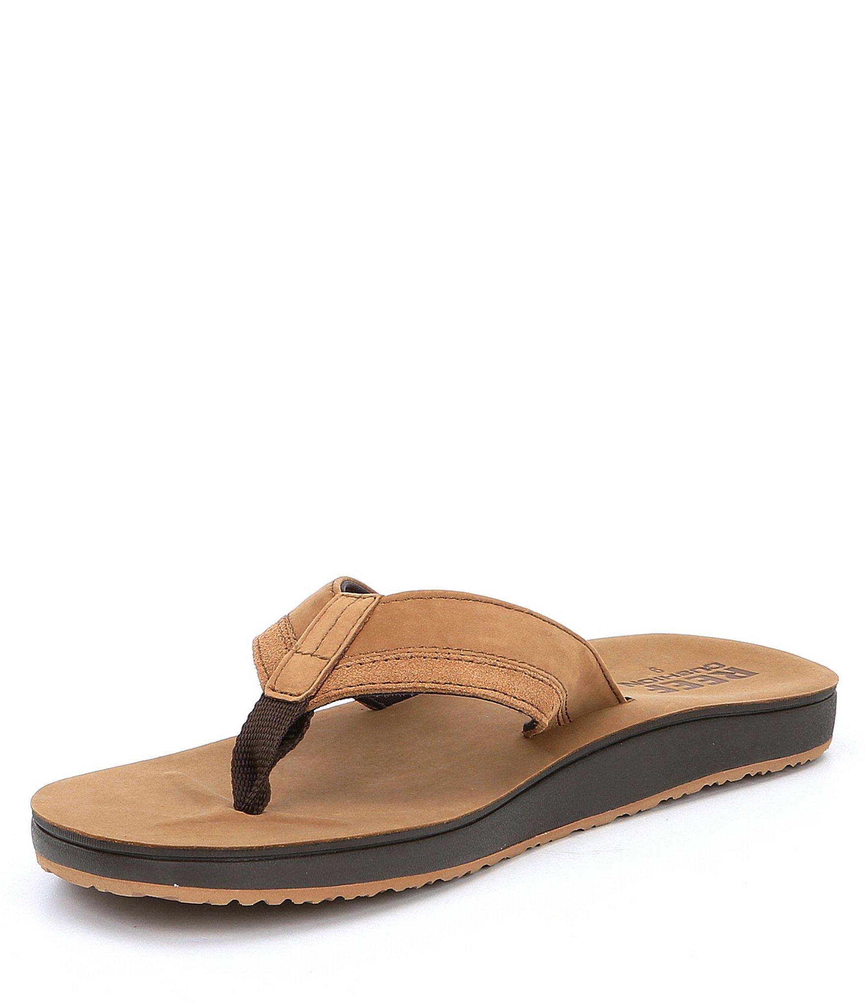 reef men's leather contoured cushion sandal