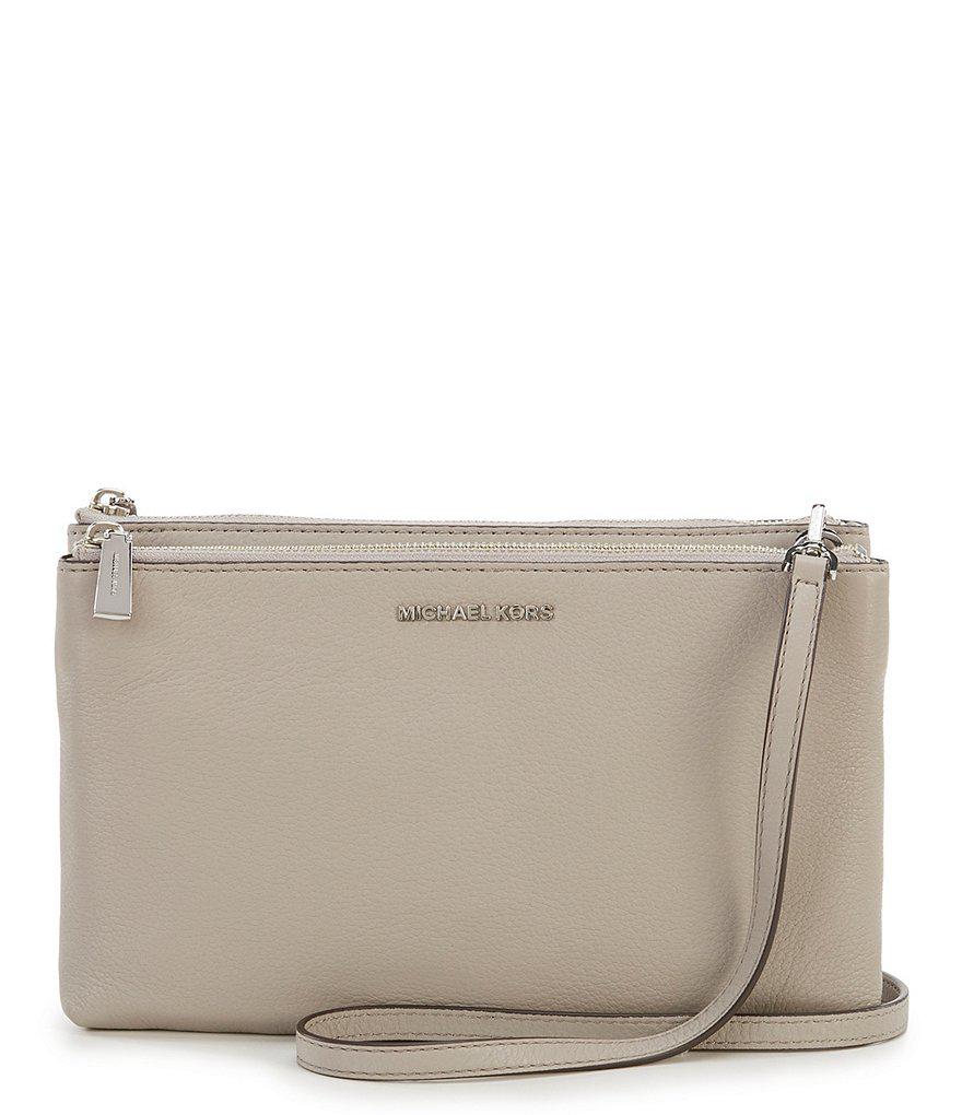Lyst Michael Michael Kors Adele Doublezip Crossbody Bag in Black