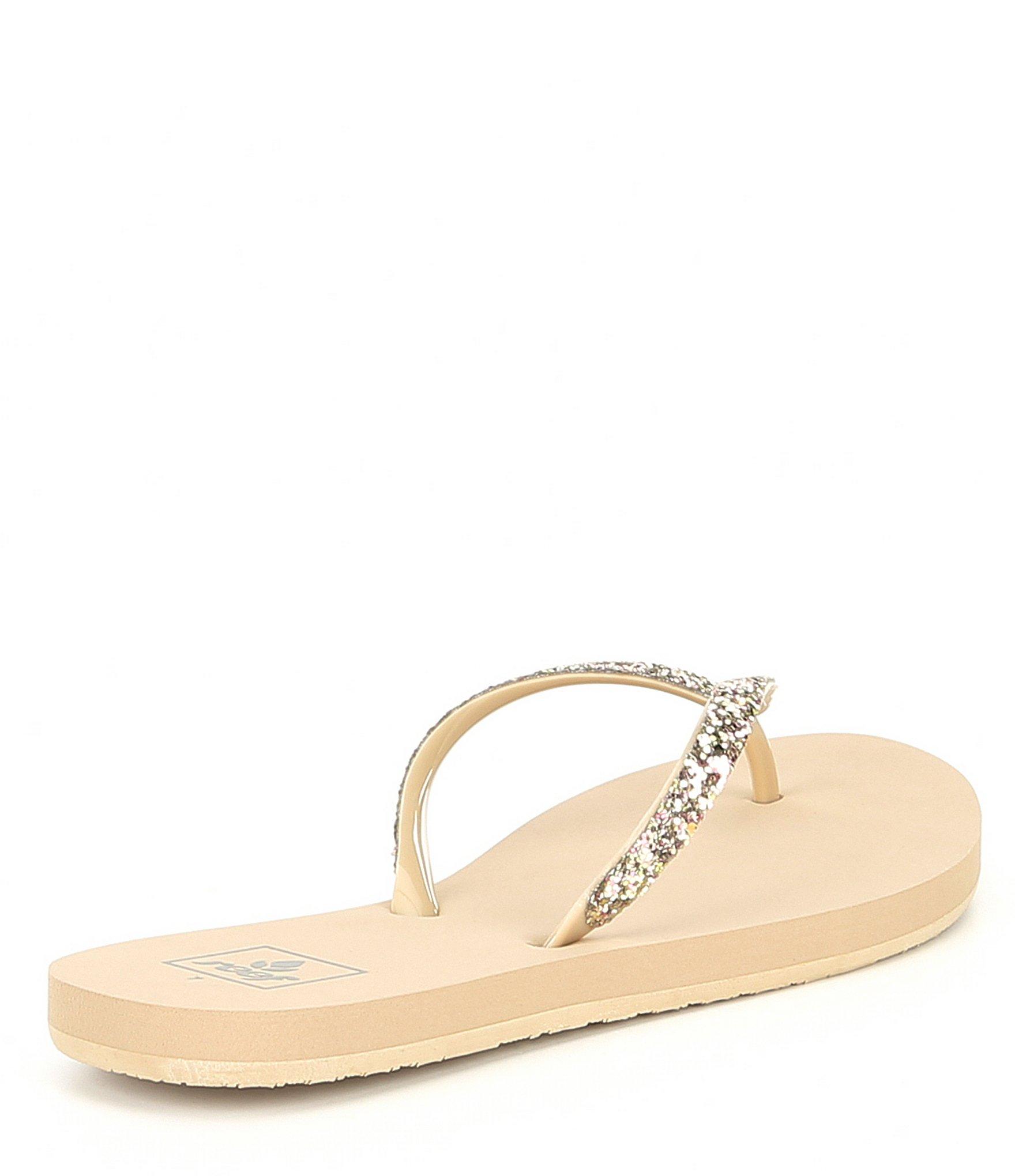 reef gold glitter flip flops