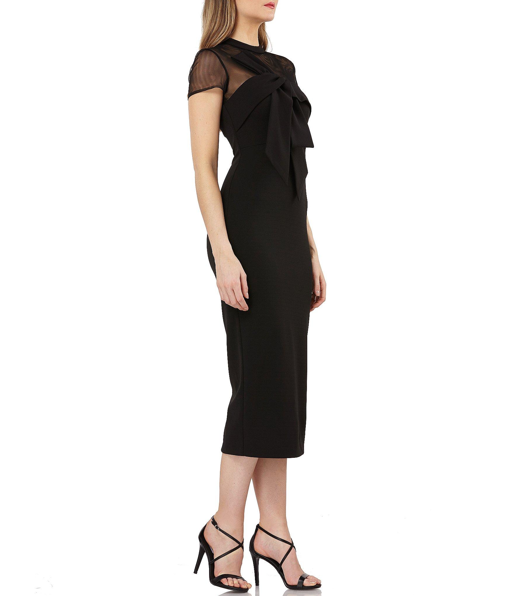stretch crepe midi dress js collections