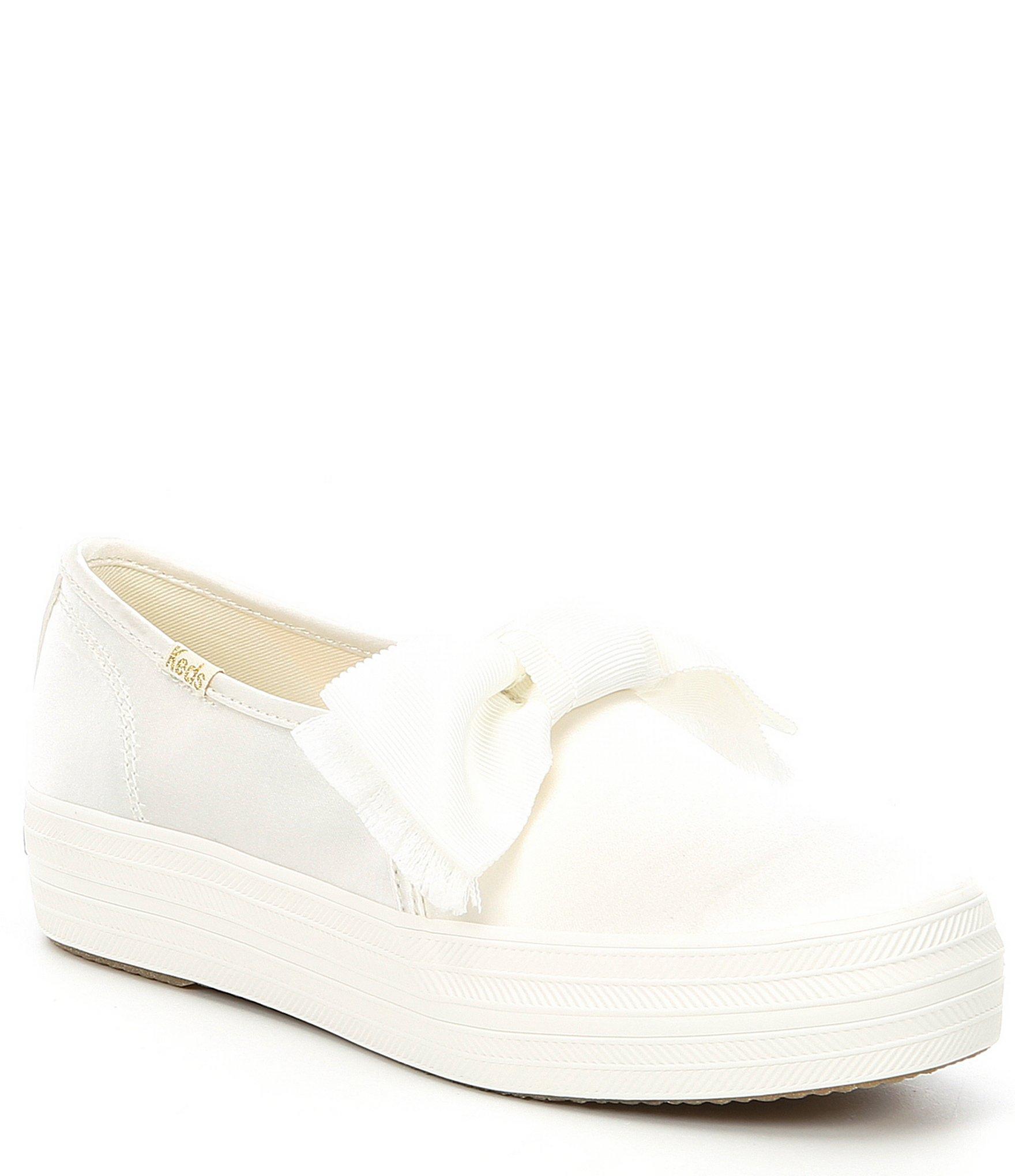 white satin platform shoes
