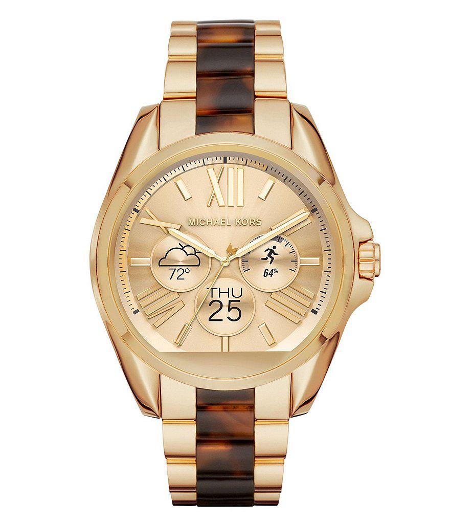michael kors access mkt5017 bradshaw bracelet smart watch in purple