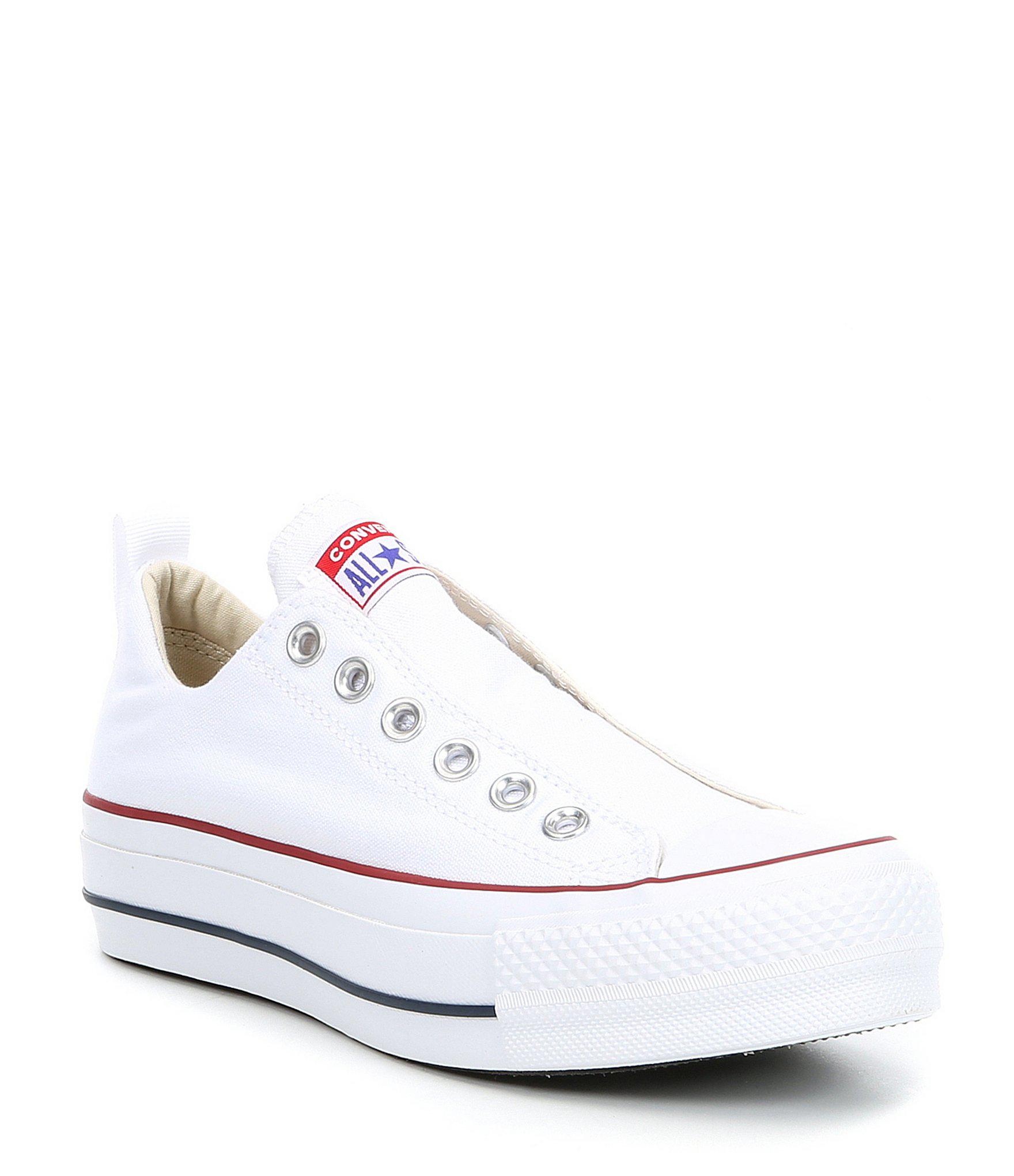 red laceless converse