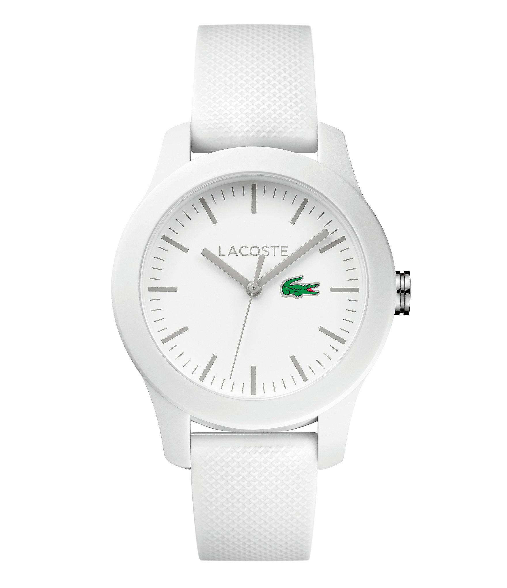 Lacoste Threehand White Silicone Strap Watch Lyst