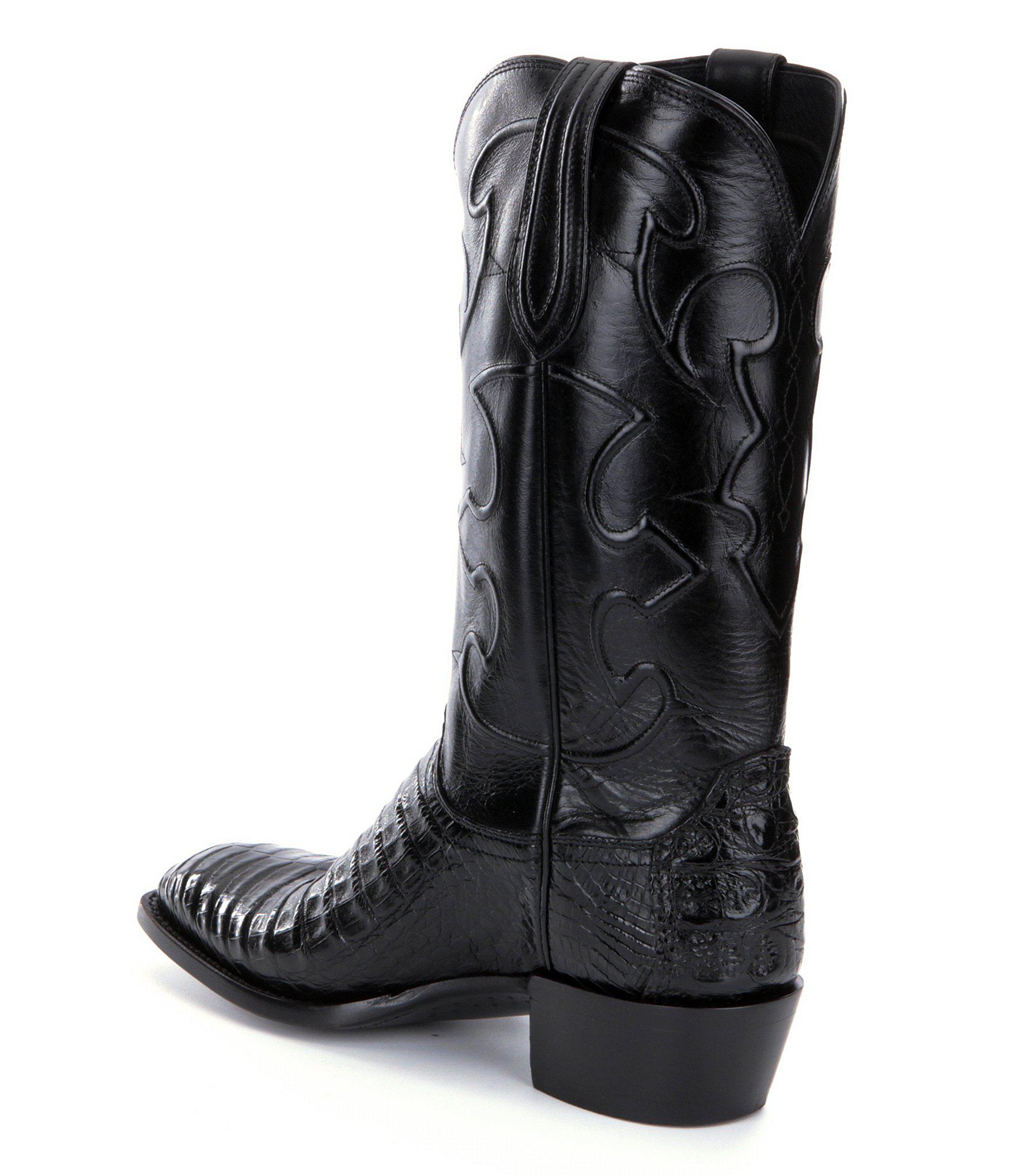 lucchese crocodile boots black