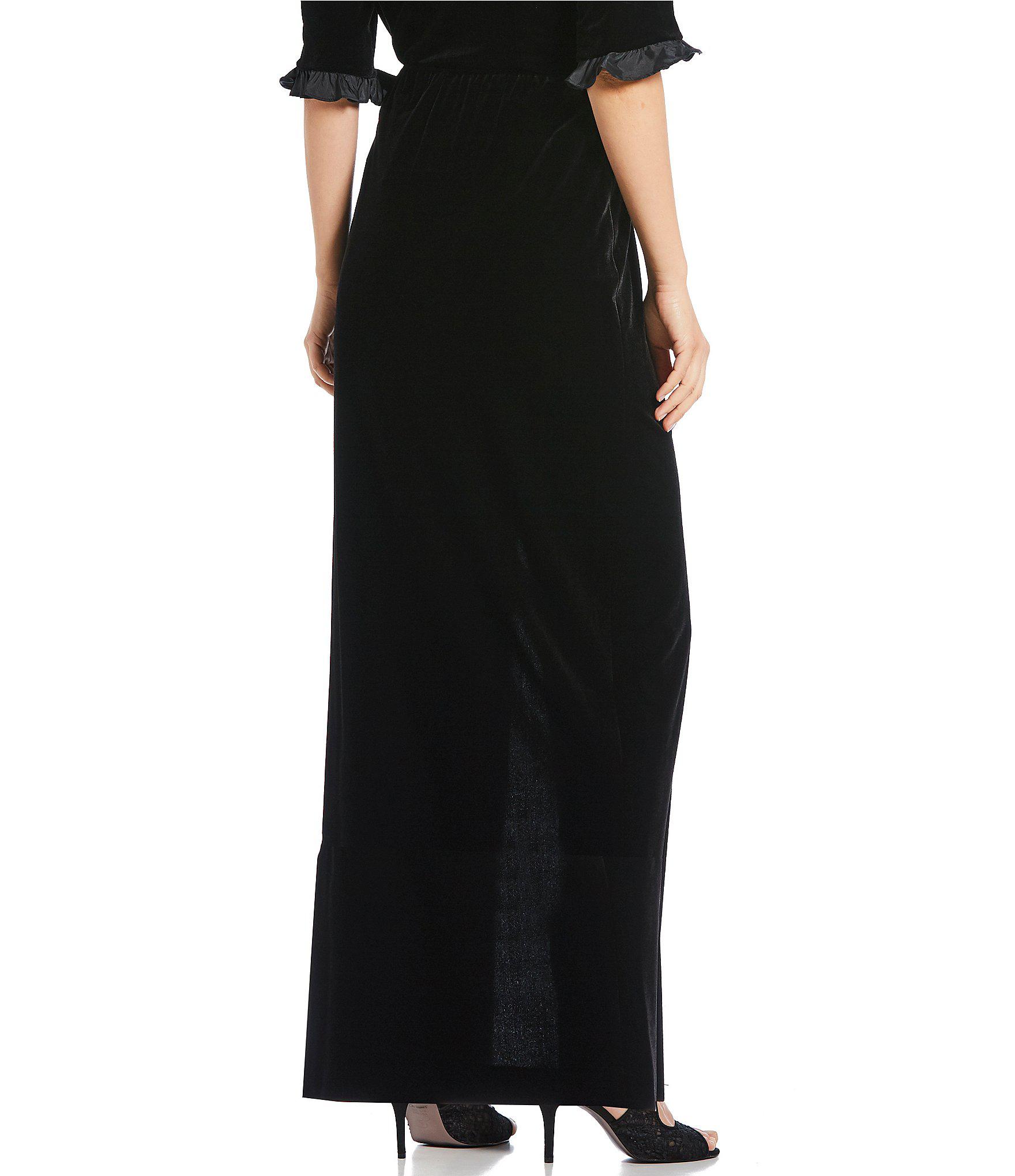 alex evenings velvet skirt